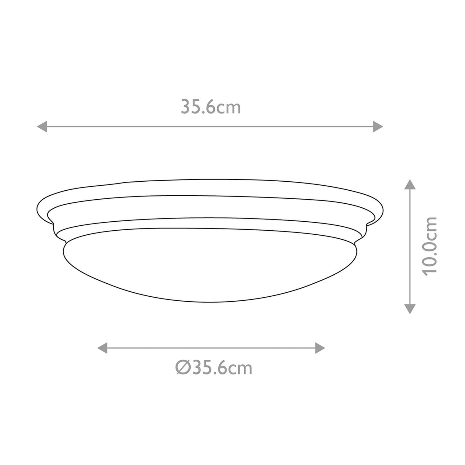 Plafonnier LED GX53 IP44 D : 35,6 cm rond métal verre