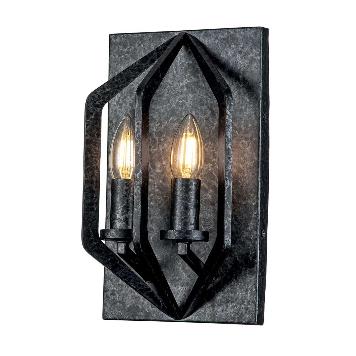 Applique Noir Antique H : 30,5 cm 2x E14 Rustique