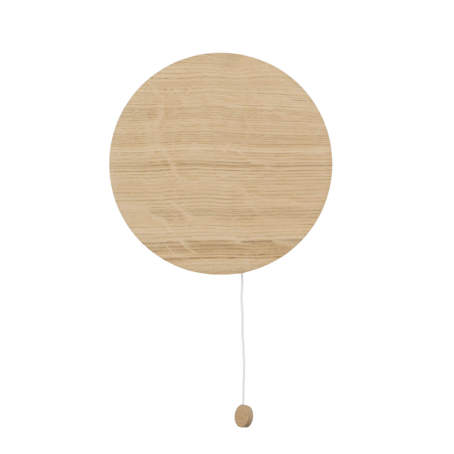 Applique ronde en bois avec interrupteur plat Moderne