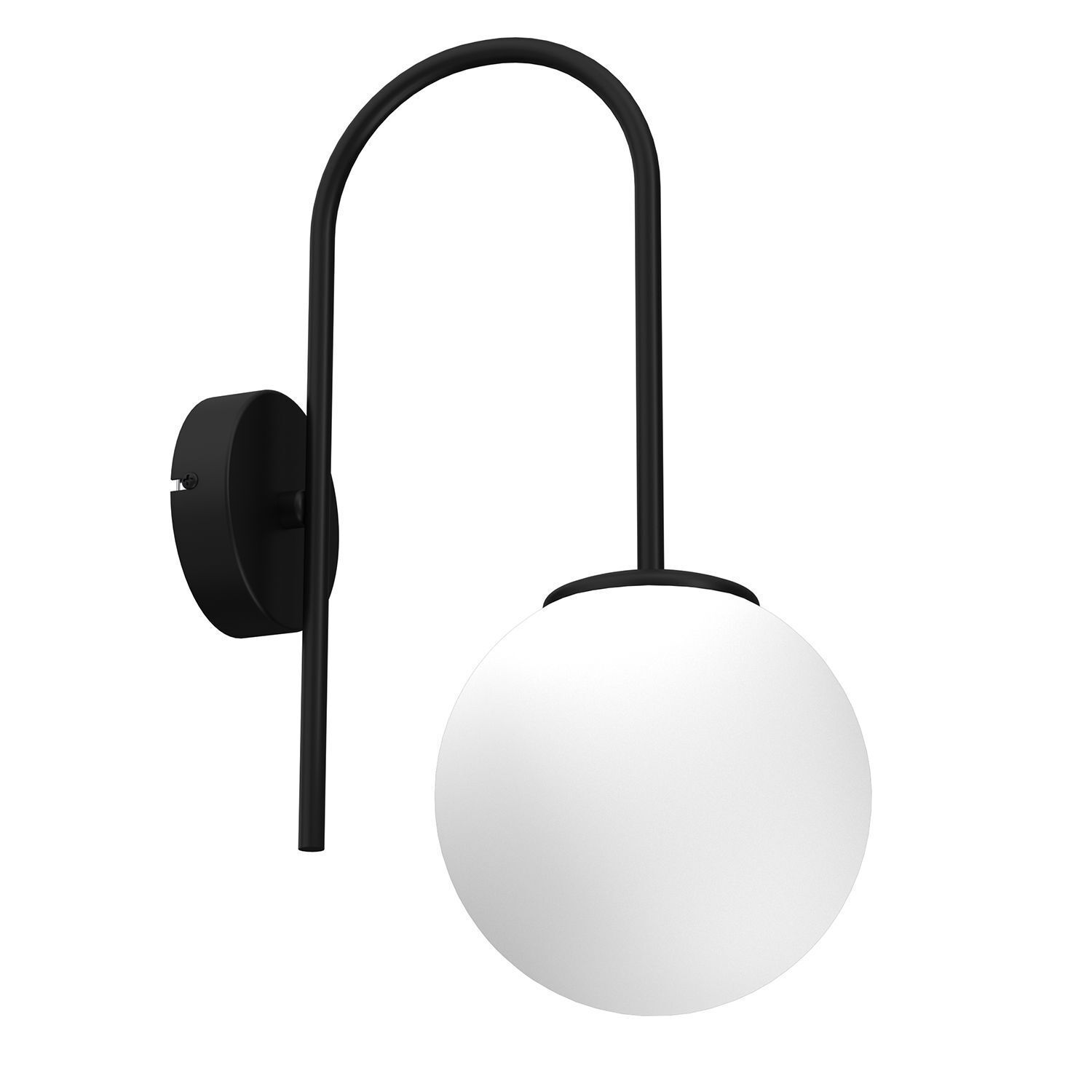 Applique Métal Verre Noir Blanc E14 Boule anti-éblouissement