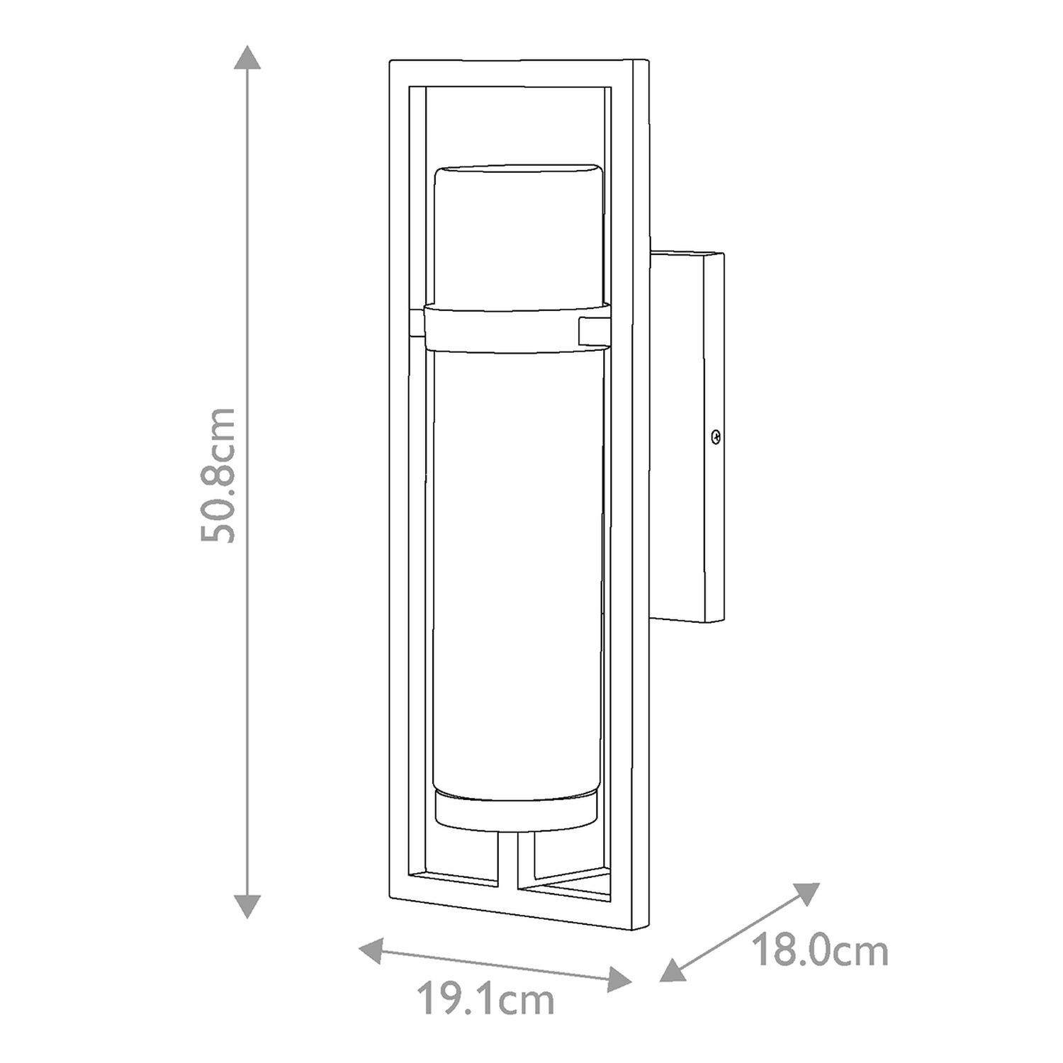 Lampe d'extérieur murale IP44 H : 51 cm E27 Noir Vintage
