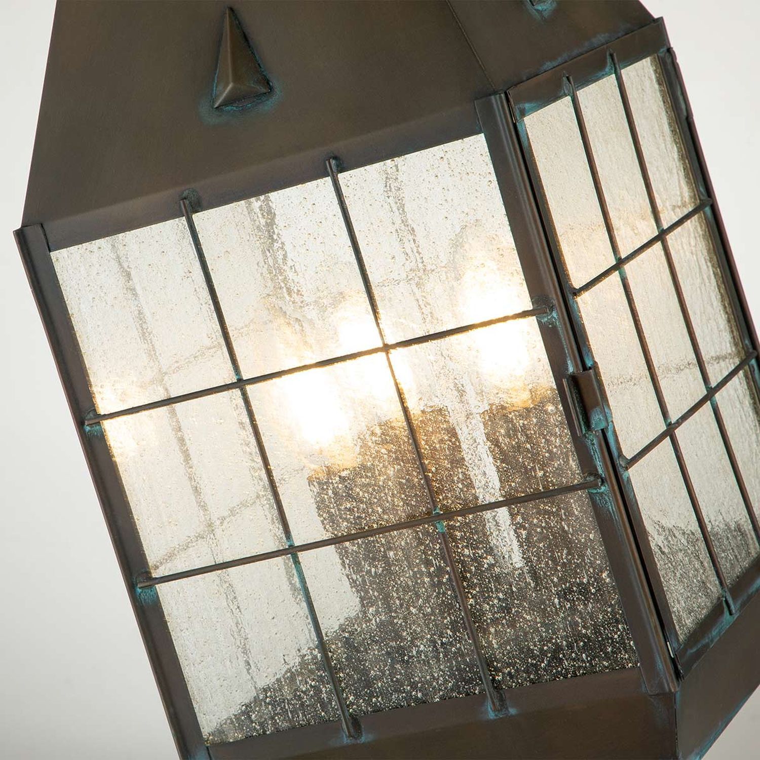 Luminaire de socle extérieur laiton massif verre 56,9 cm IP44 E14 Lampe