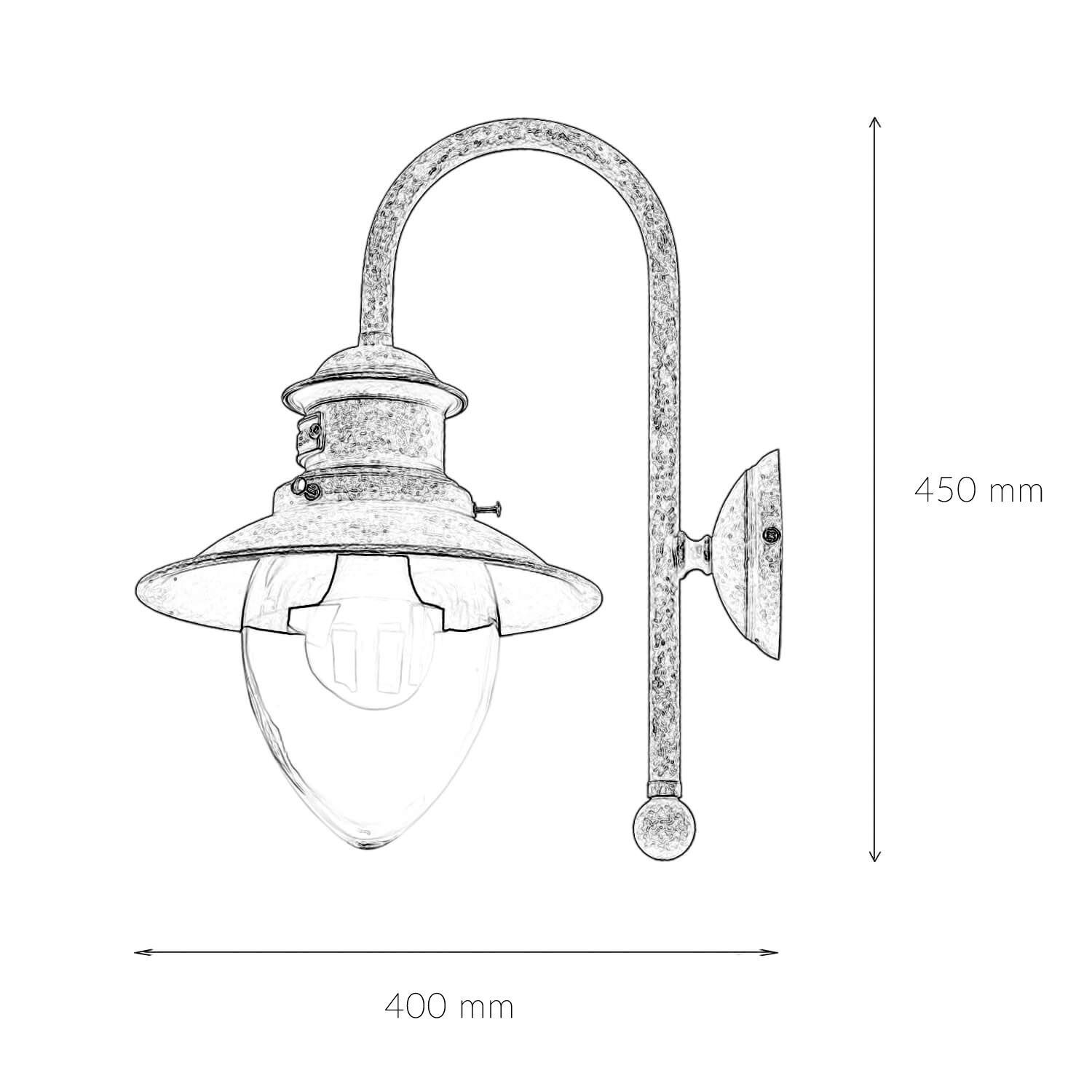 Applique extérieure H : 45 cm Maritim laiton véritable