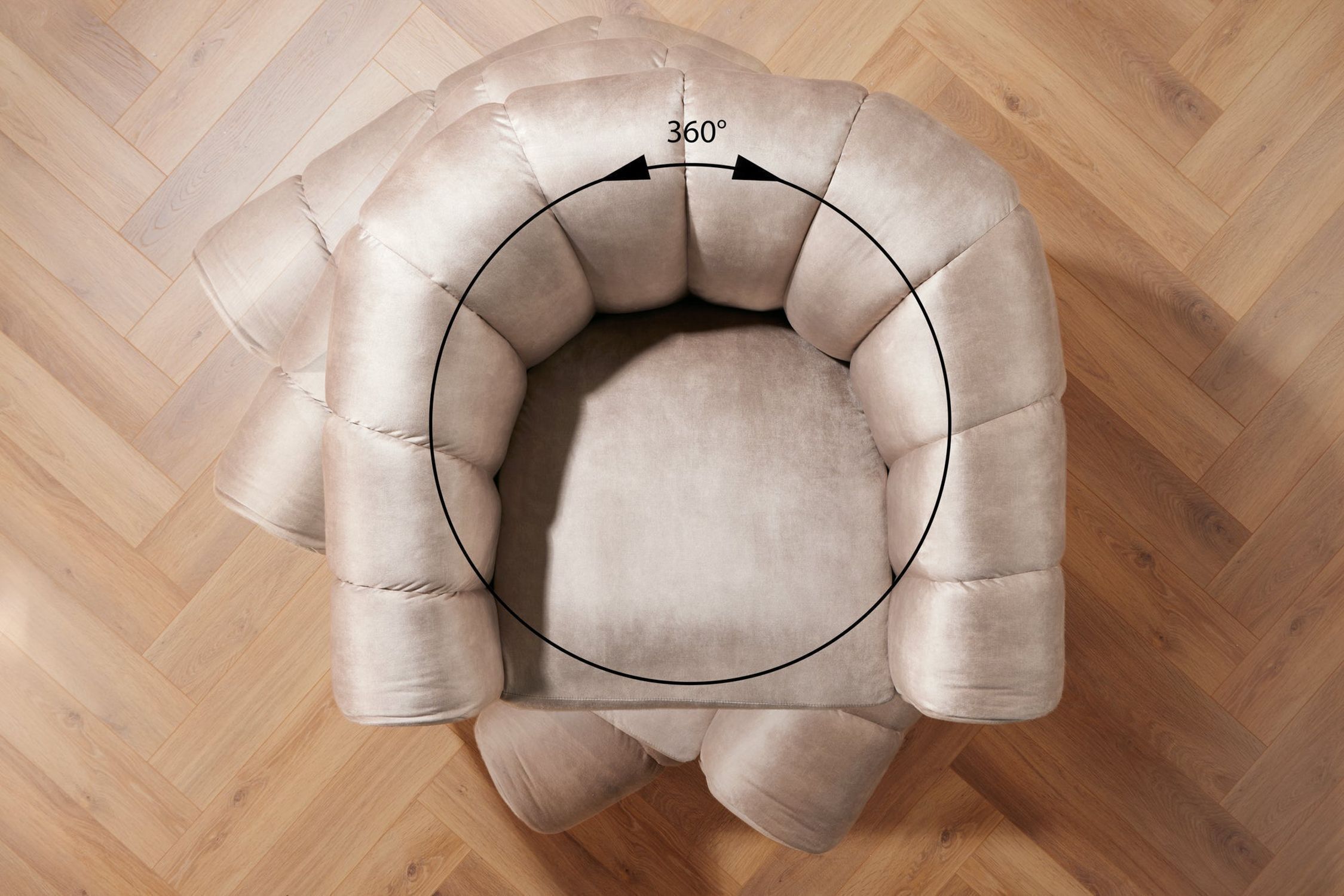 Fauteuil pivotant en velours gris avec accoudoirs design rétro Moebel, Drinnen, Innenarchitektur, Stuhl