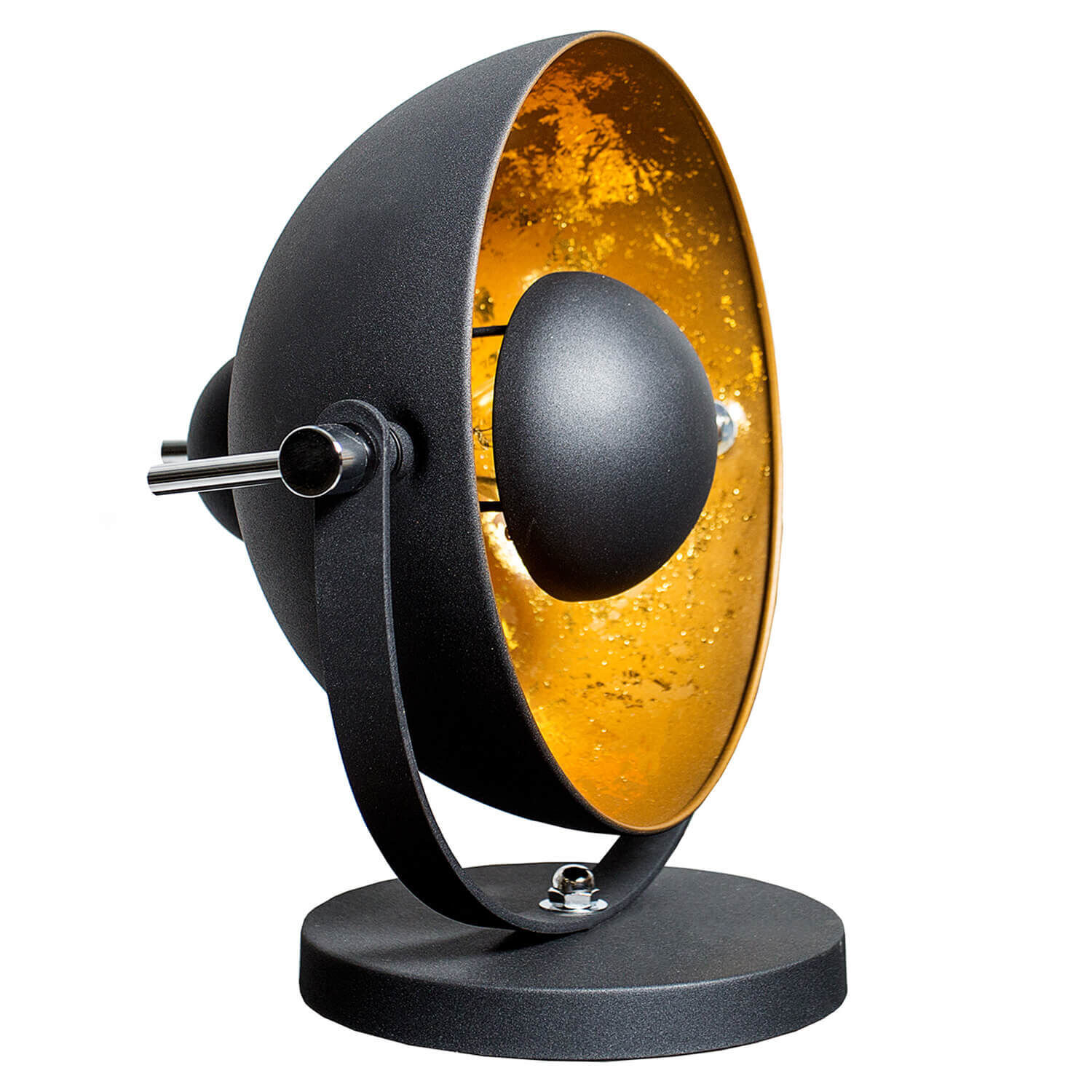 Lampe de table exceptionnelle Rétro ronde Noir Or Beleuchtung, Lampe, Helm