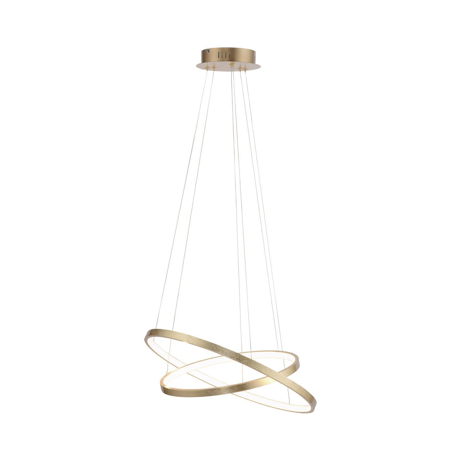 Suspension LED anneaux en métal doré Ø50 cm 3000 K