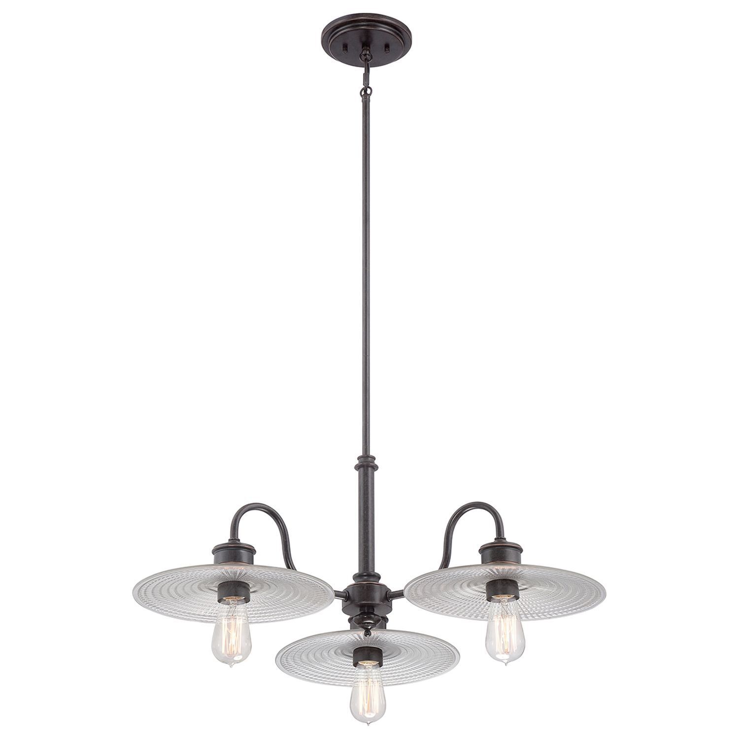 Lampe à suspendre métal verre 3 flammes salle à manger ALNILLA