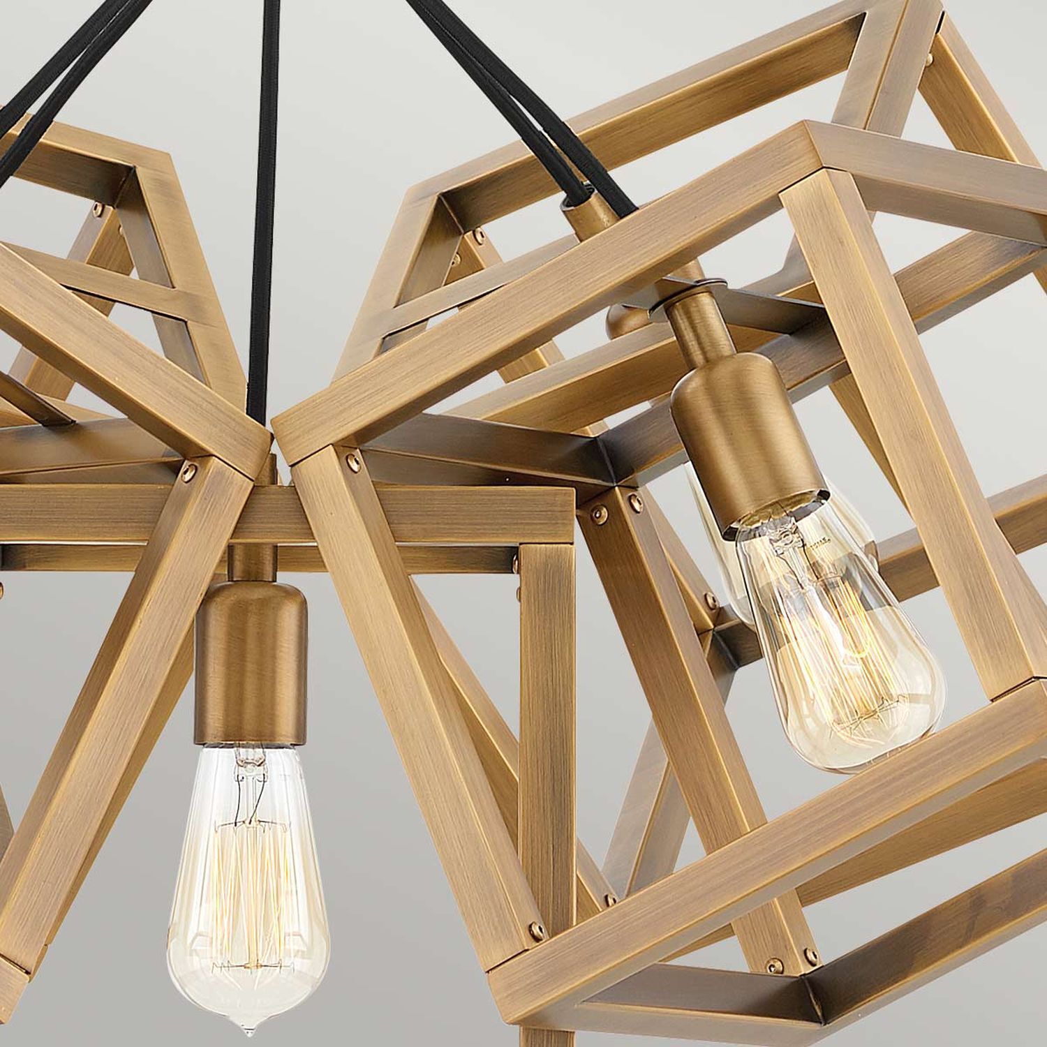 Lampe à suspendre métal E27 L : 77,8 cm réglable en hauteur en bronze