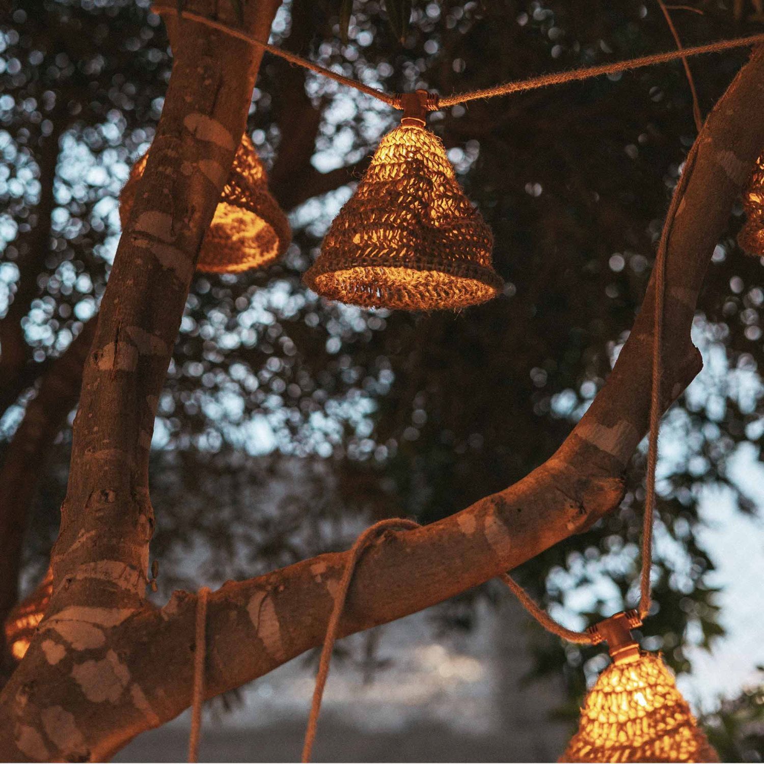 Guirlande lumineuse solaire à LED Jardin 5m de long Outdoor Jute IP44