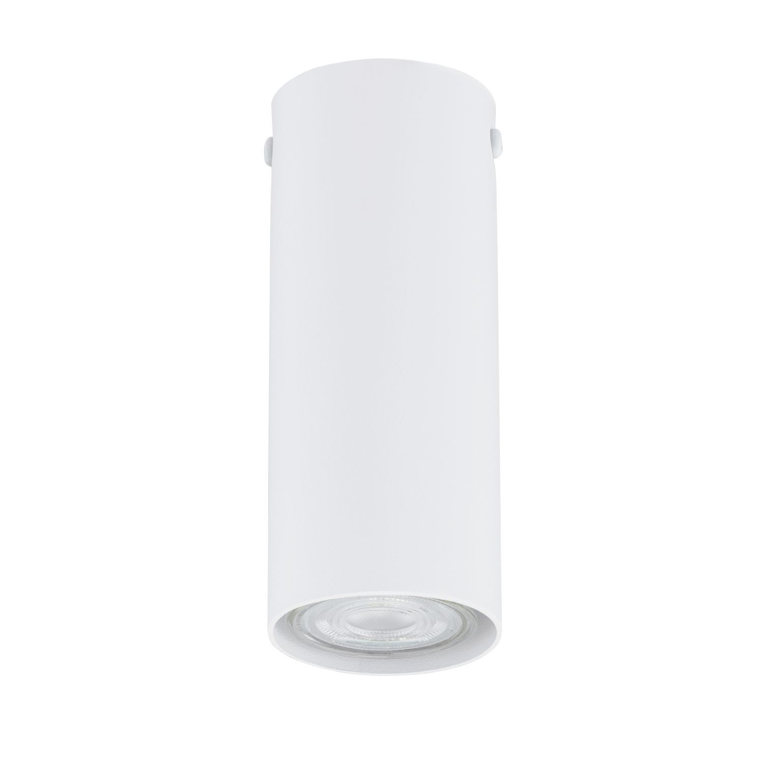 Plafonnier rond Ø 6 cm H : 15 cm Métal blanc GU10 apparent