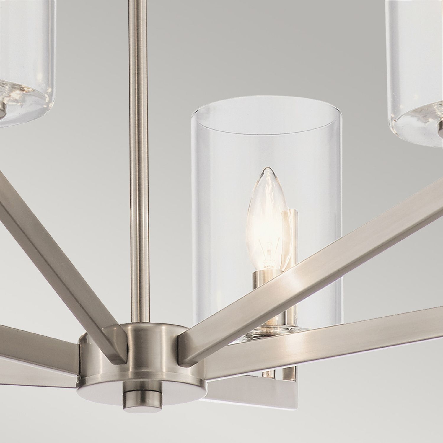 Lustre métal verre E14 H : max. 123,7 cm réglable