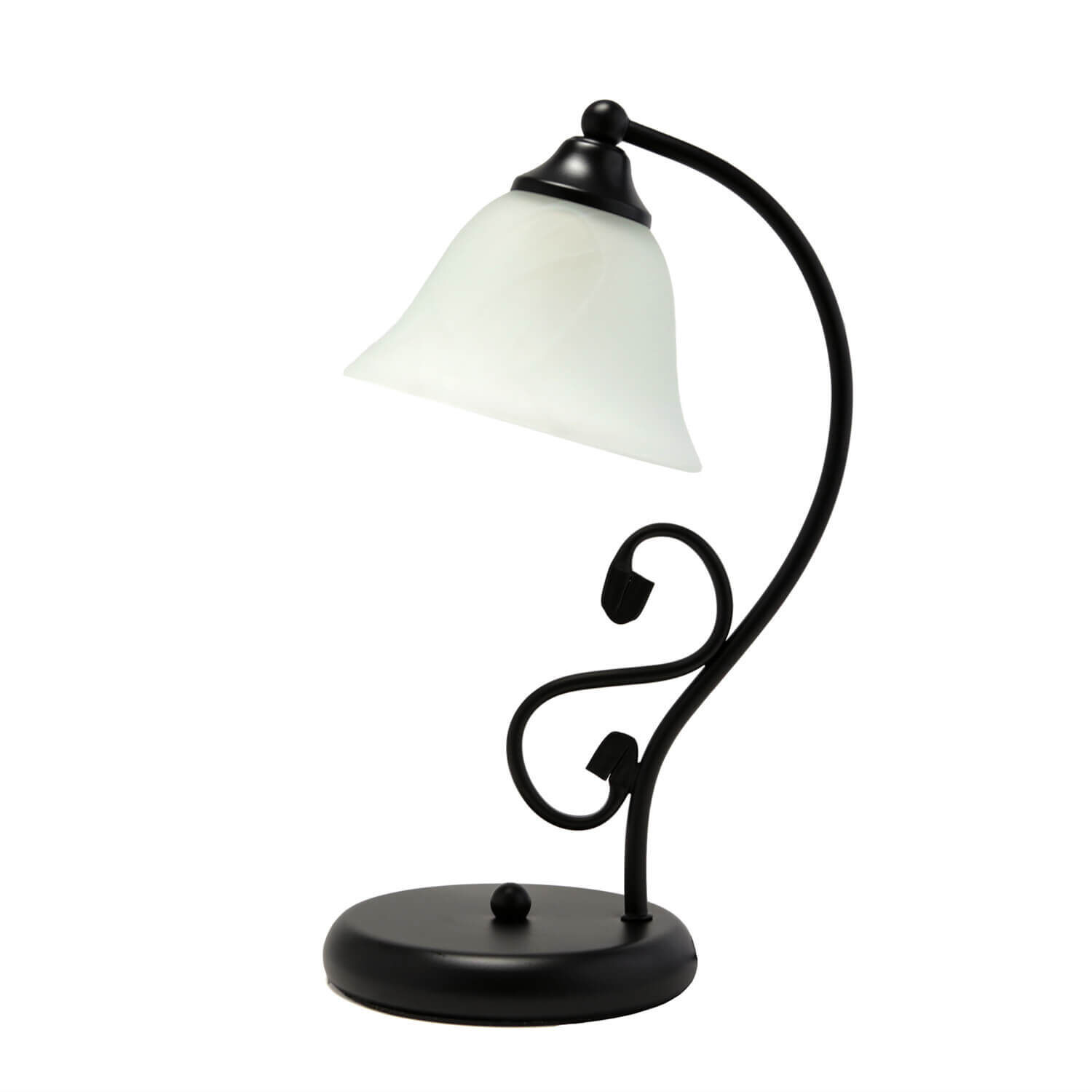 Lampe de table rustique DOROTHEA H:21cm Verre albâtre