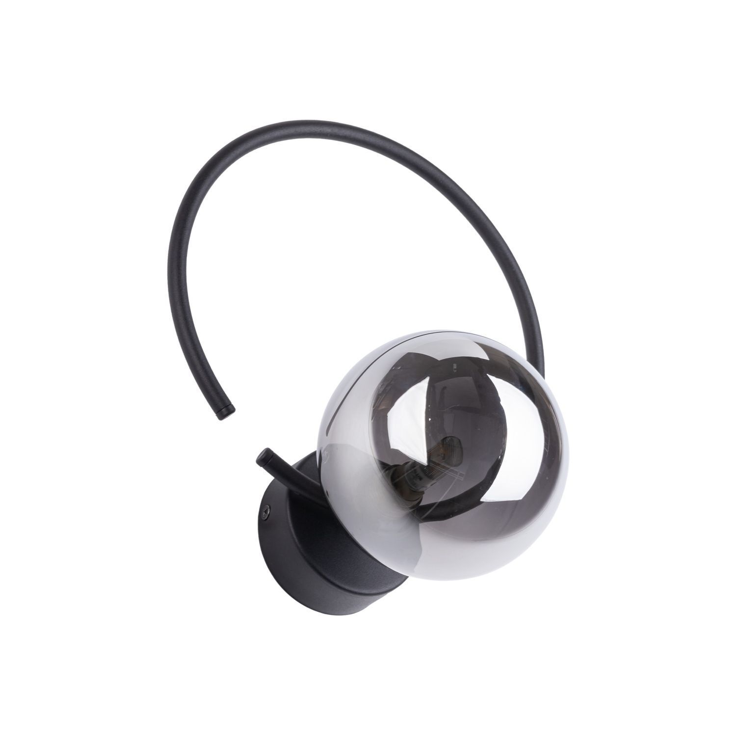 Applique Métal Verre fumé G9 Noir Graphite Boule Abat-jour