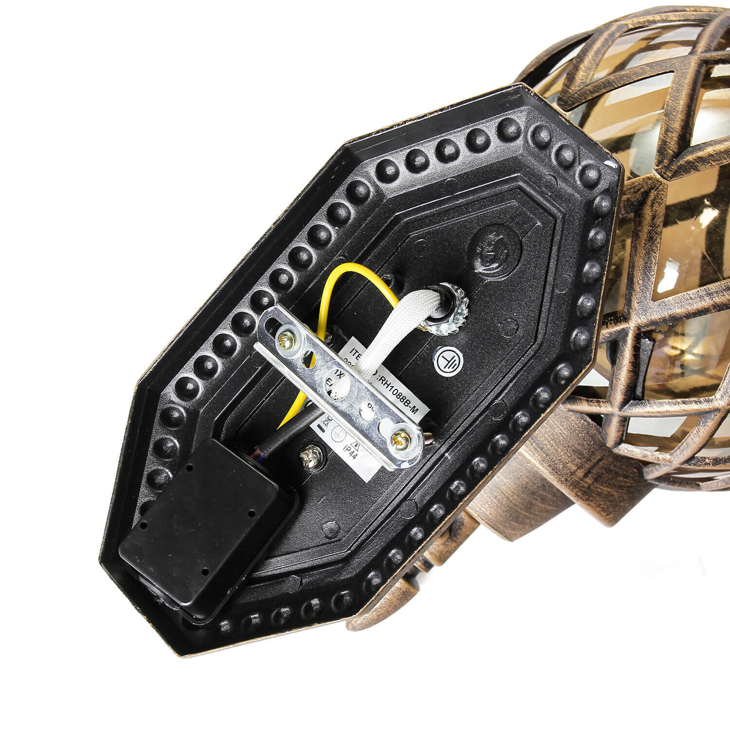 Lampe murale d'extérieur en cuivre antique IP44 Vintage Helme