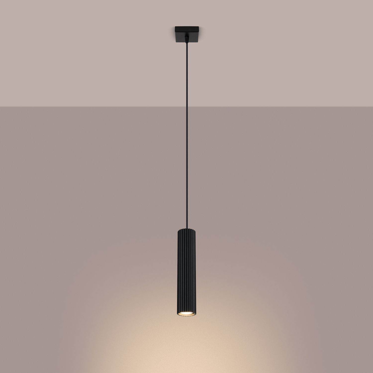 Lampe à suspendre Moderne Noir étroit L : 8 cm H : max. 118 cm GU10