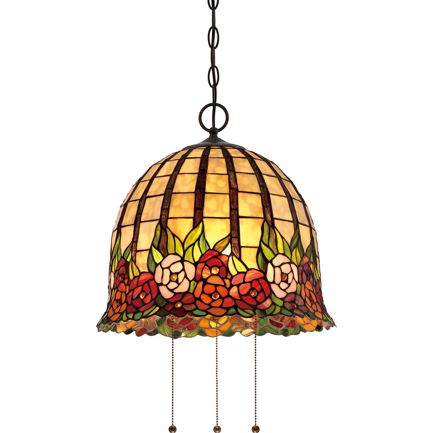 Suspension FARFALLA 9 Coloré Ø38cm Lampe Tiffany