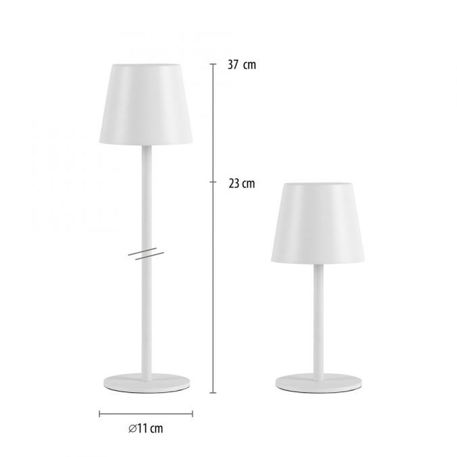 Lampe de table LED rechargeable Métal IP54 Touch Variation 3000 K