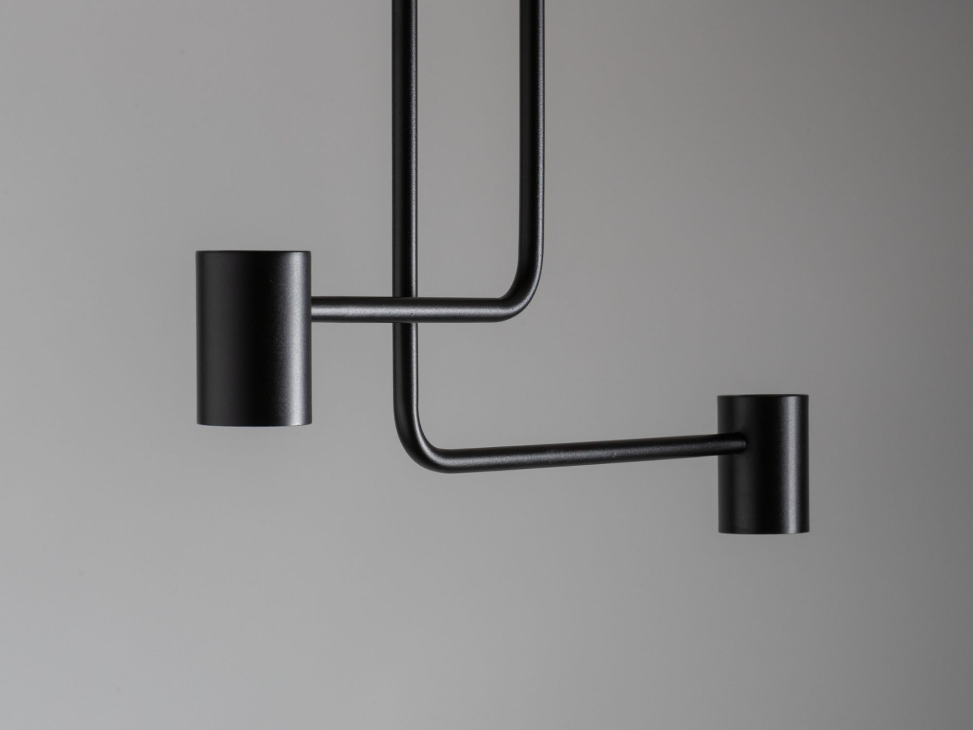 Plafonnier noir métal GU10 L:60 cm accentué