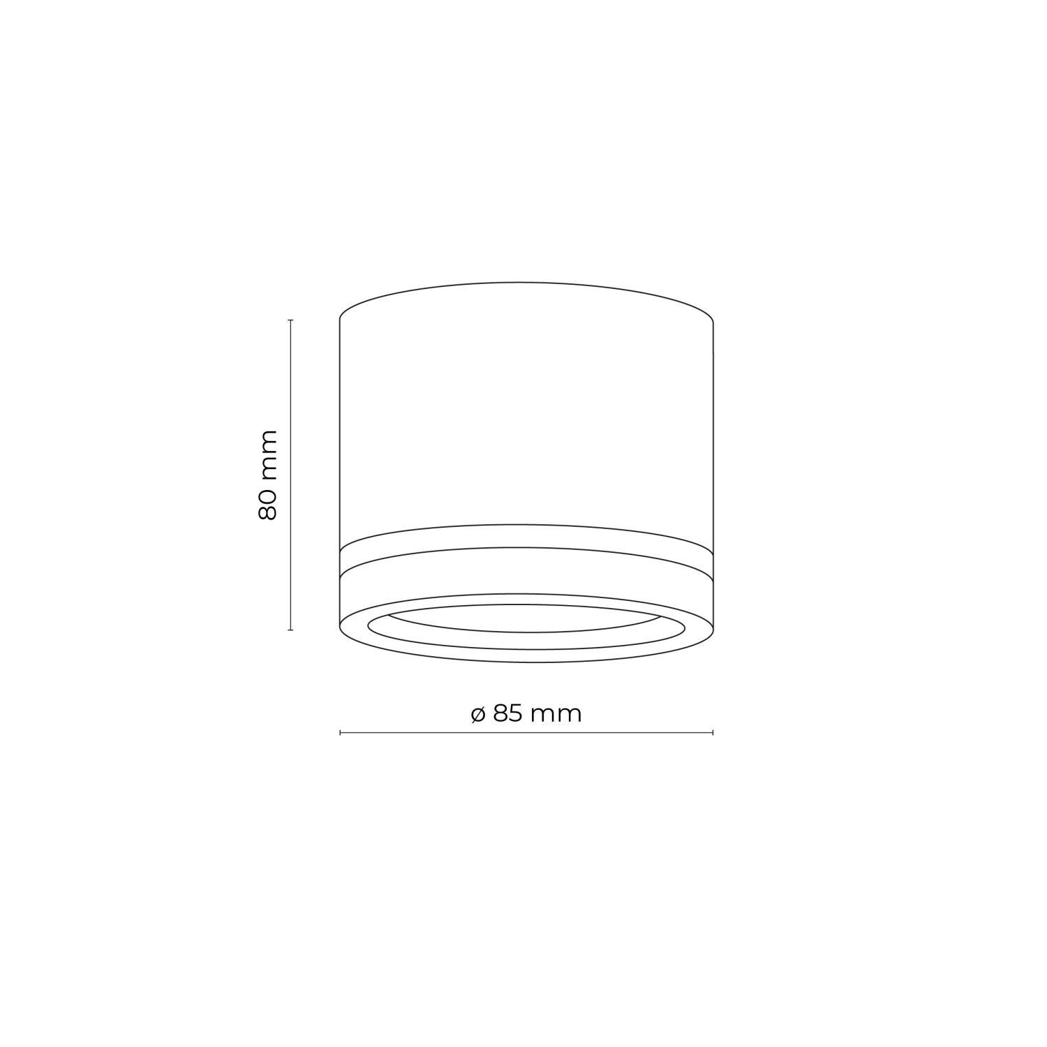 Lampe de plafonnier noir apparent Ø 8,5 cm petit métal