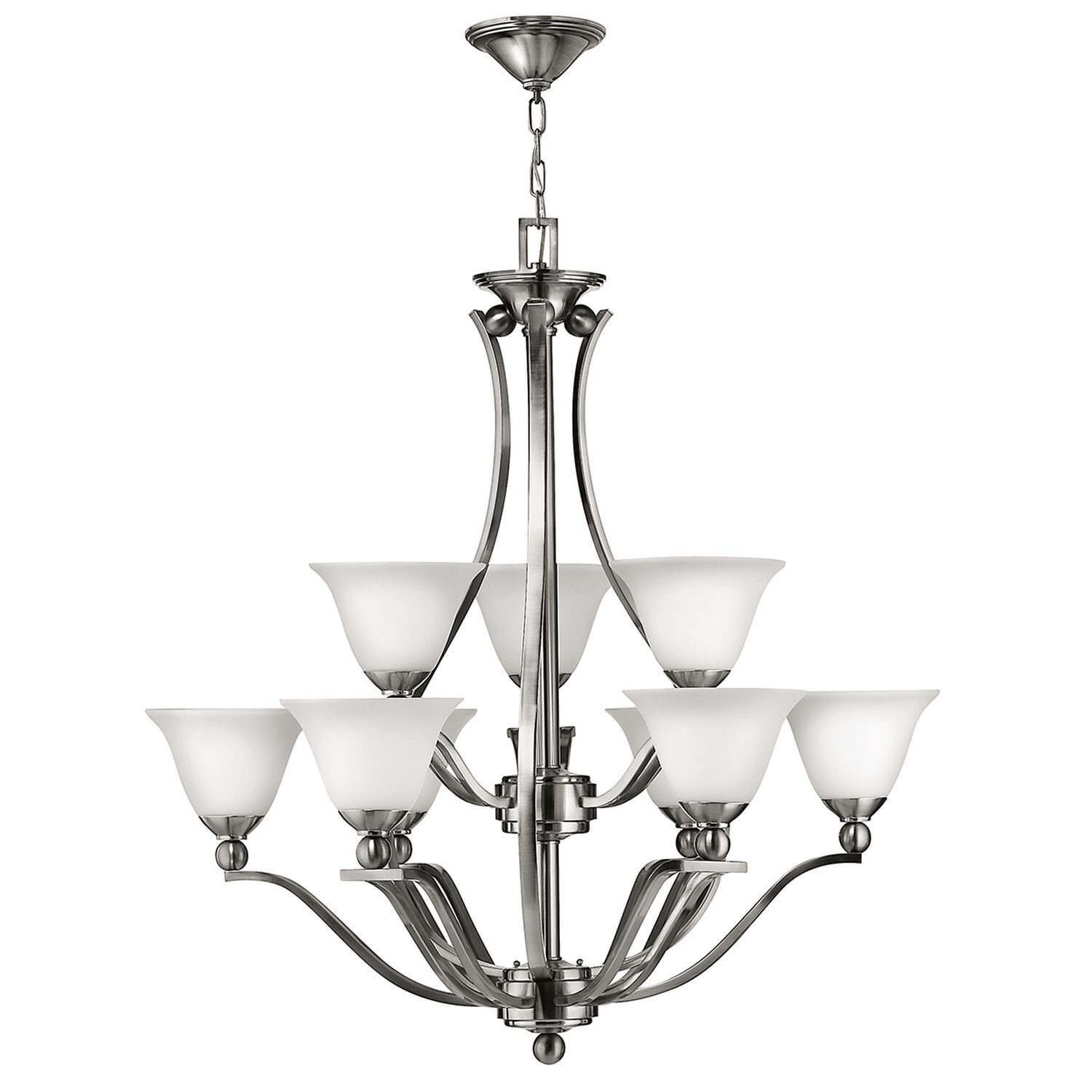 Lustre design avec abat-jour en nickel blanc Ø89cm