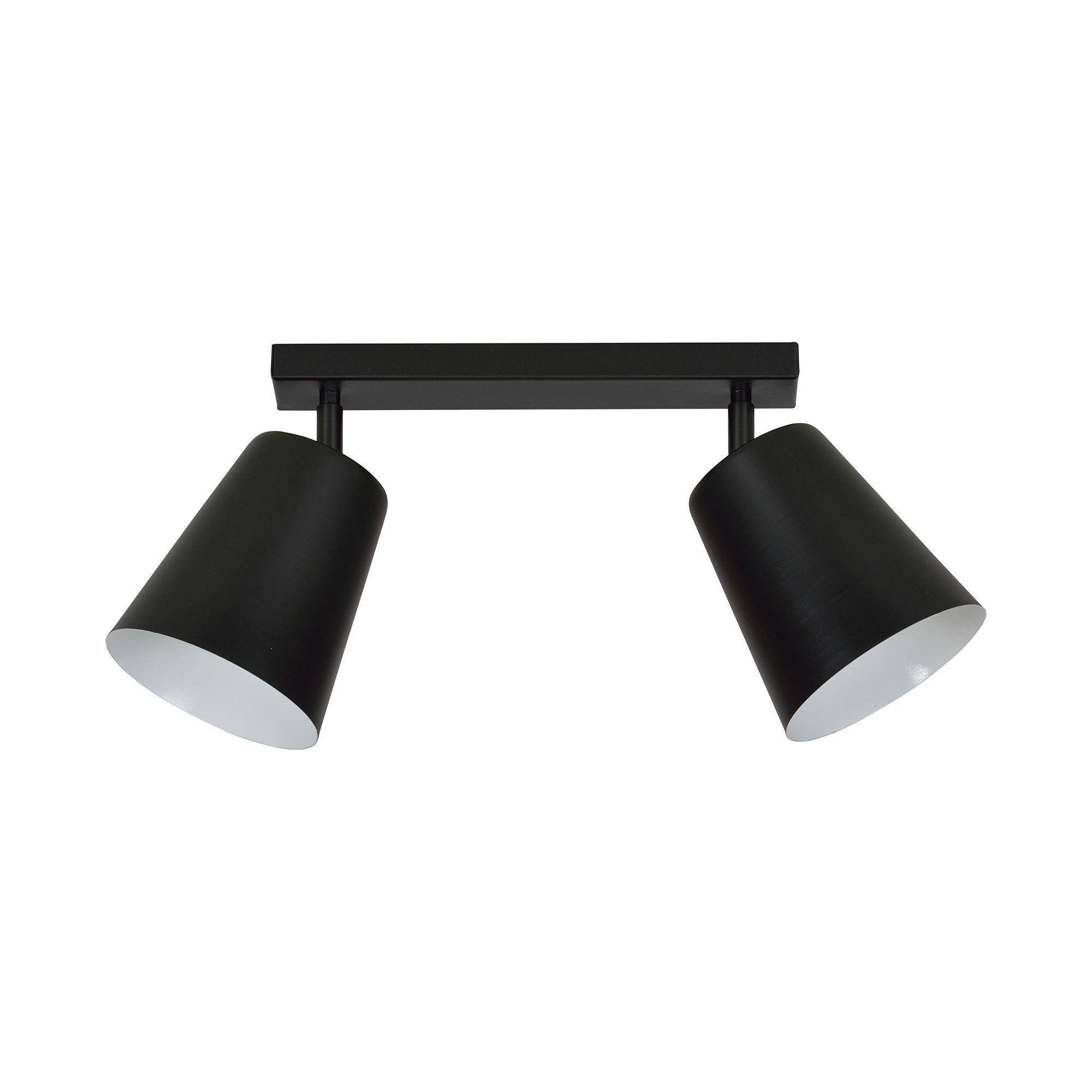 Spot de plafond flexible noir métal 2 flammes