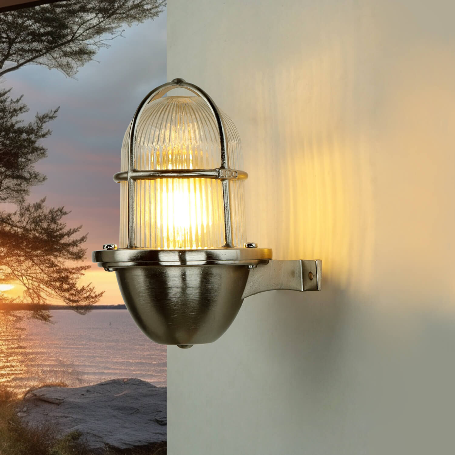 Lampe bateau laiton en nickel extérieur cour balcon