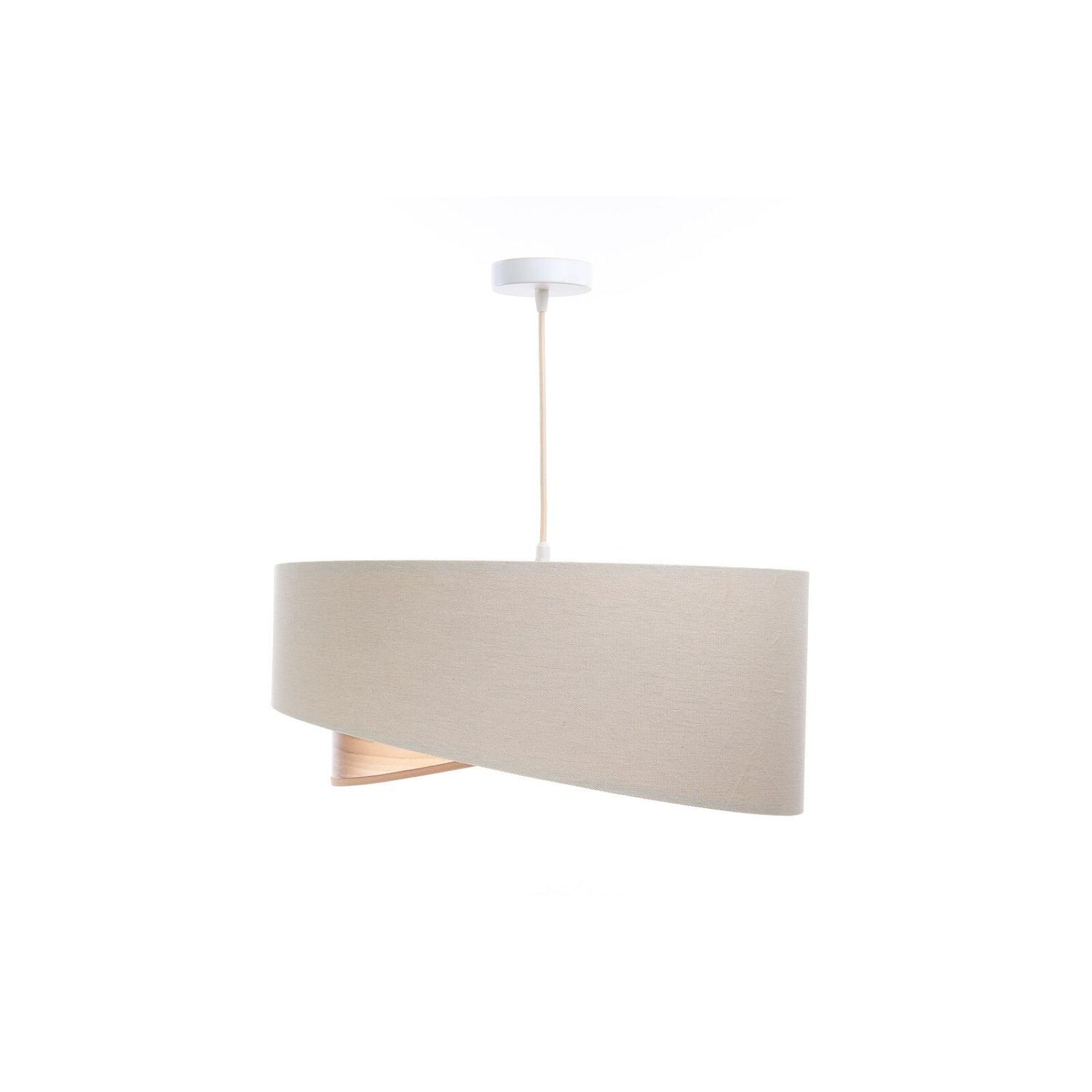 Suspension lin E27 ronde D : 50 cm Moderne Beige Cuivre