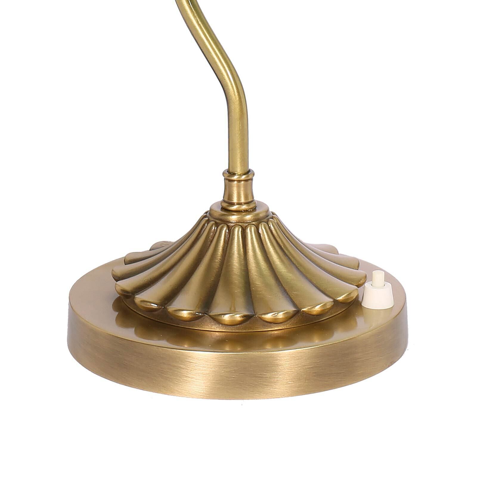 Bankerleuchte Gün Bronze H: 30 cm aus Messing Glas E27 Bronze, Lampe, Rauchrohr