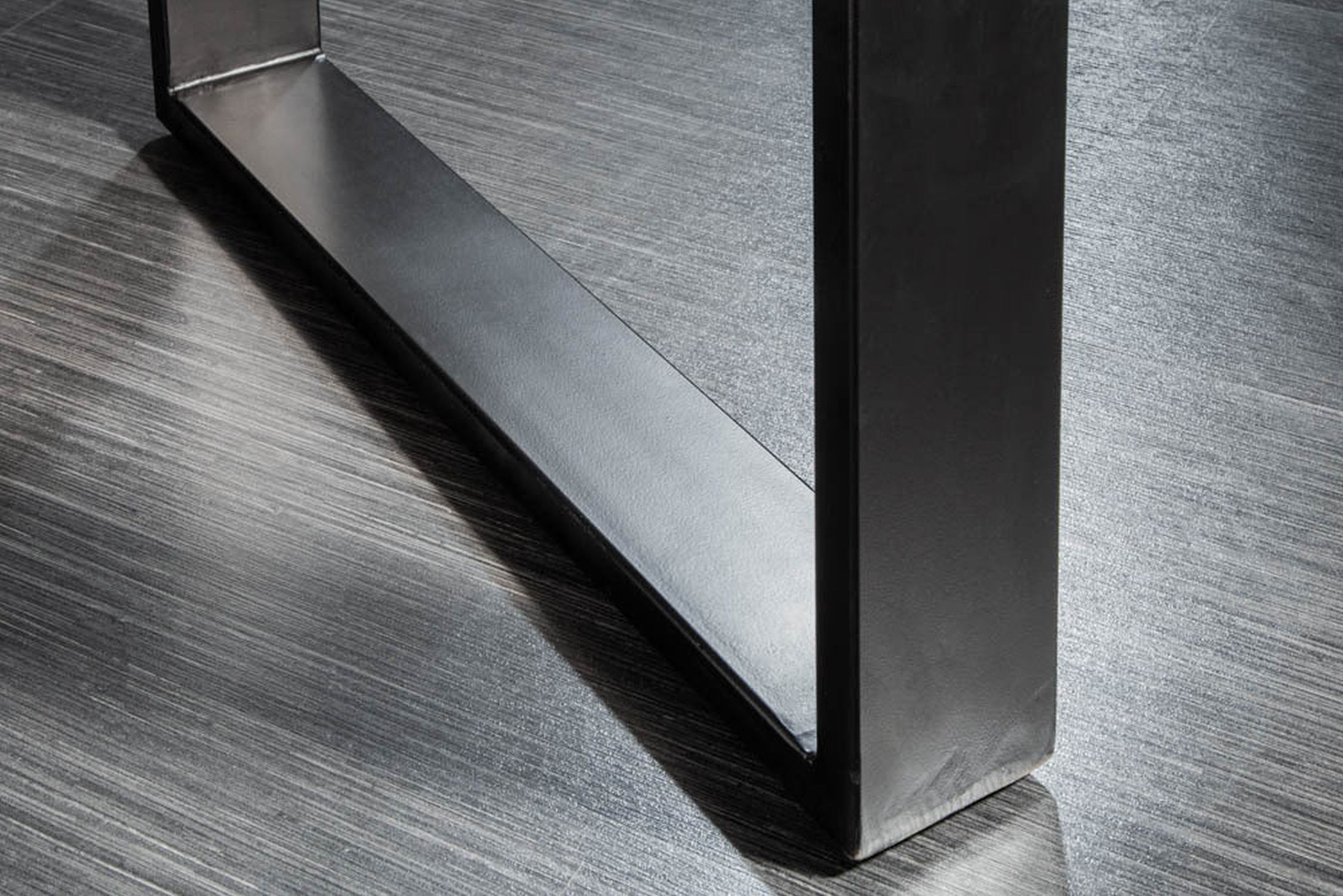Table de salle à manger en bois d'acacia et métal avec arête d'arbre 160 x 90 cm Fußboden, Aluminium, Drinnen, Innenarchitektur, Bodenbeläge