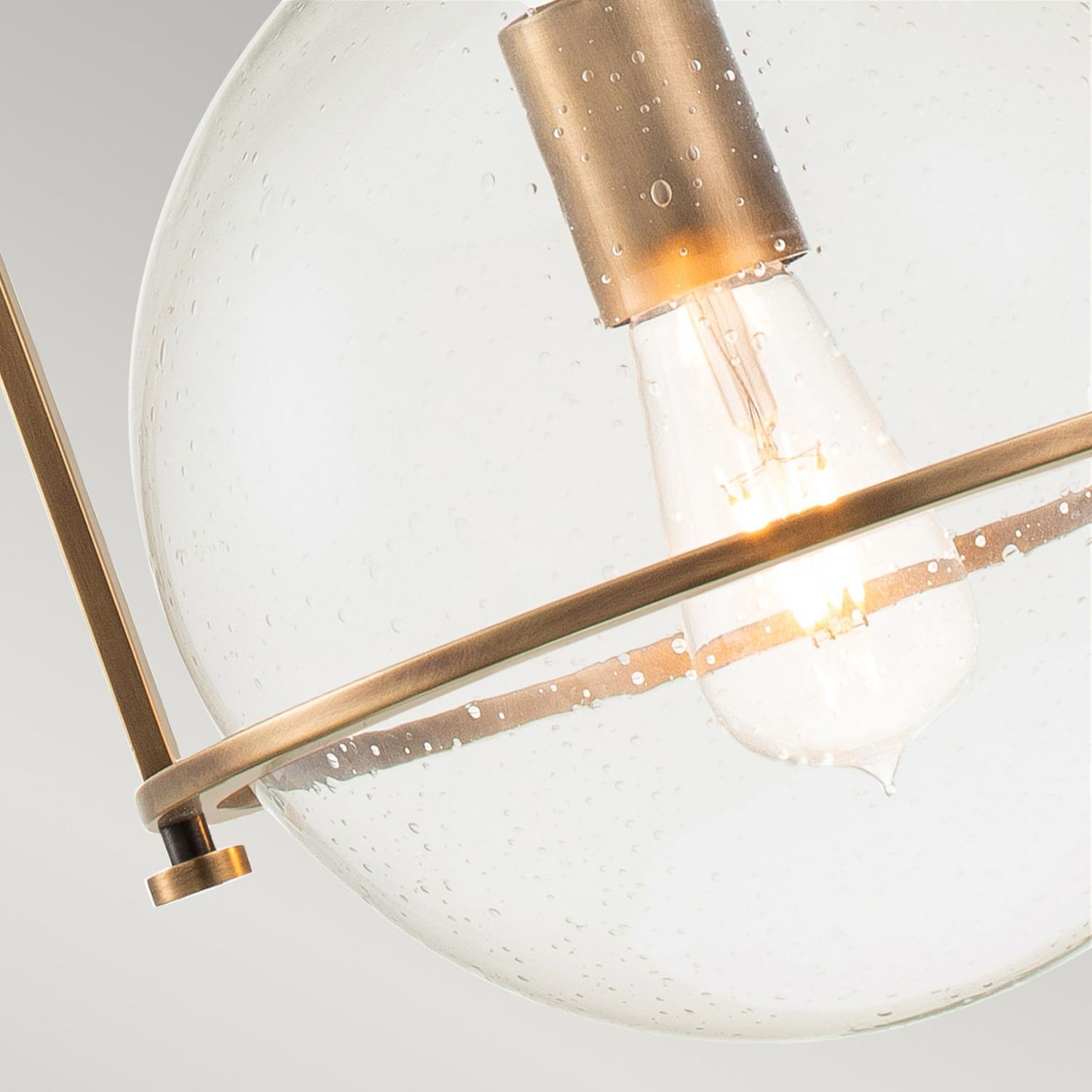 Lampe à suspendre métal verre Ø 28,9 cm rond E27 Vintage