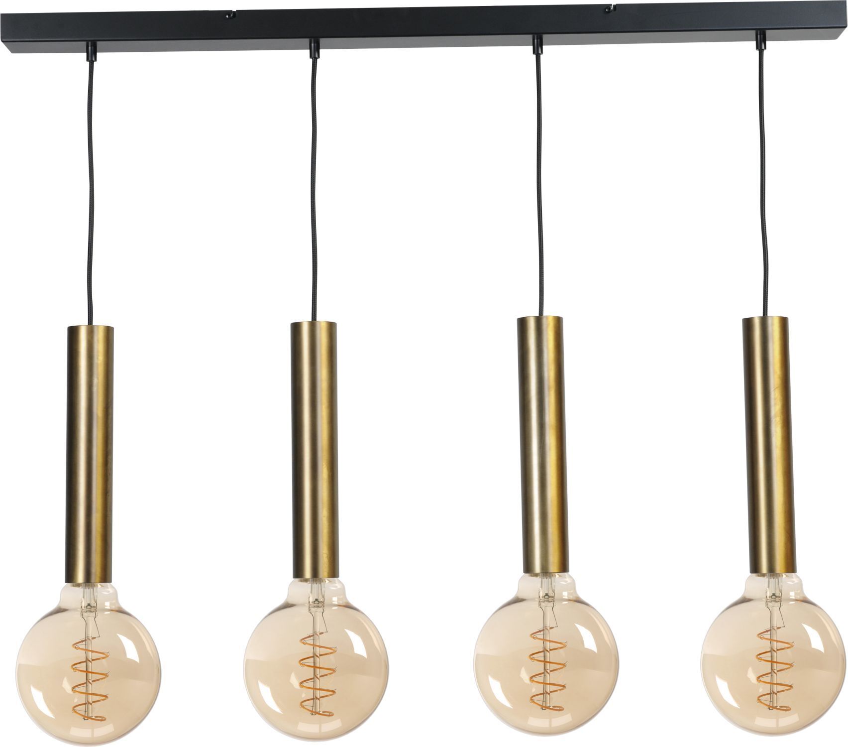 Lampe à suspendre en laiton noir métal pour E27