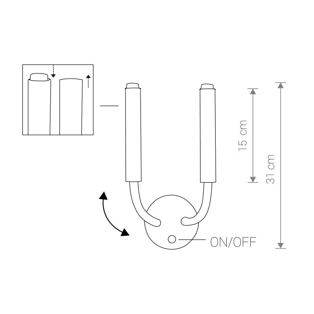 Applique Loft avec interrupteur cylindre G9 2 flammes