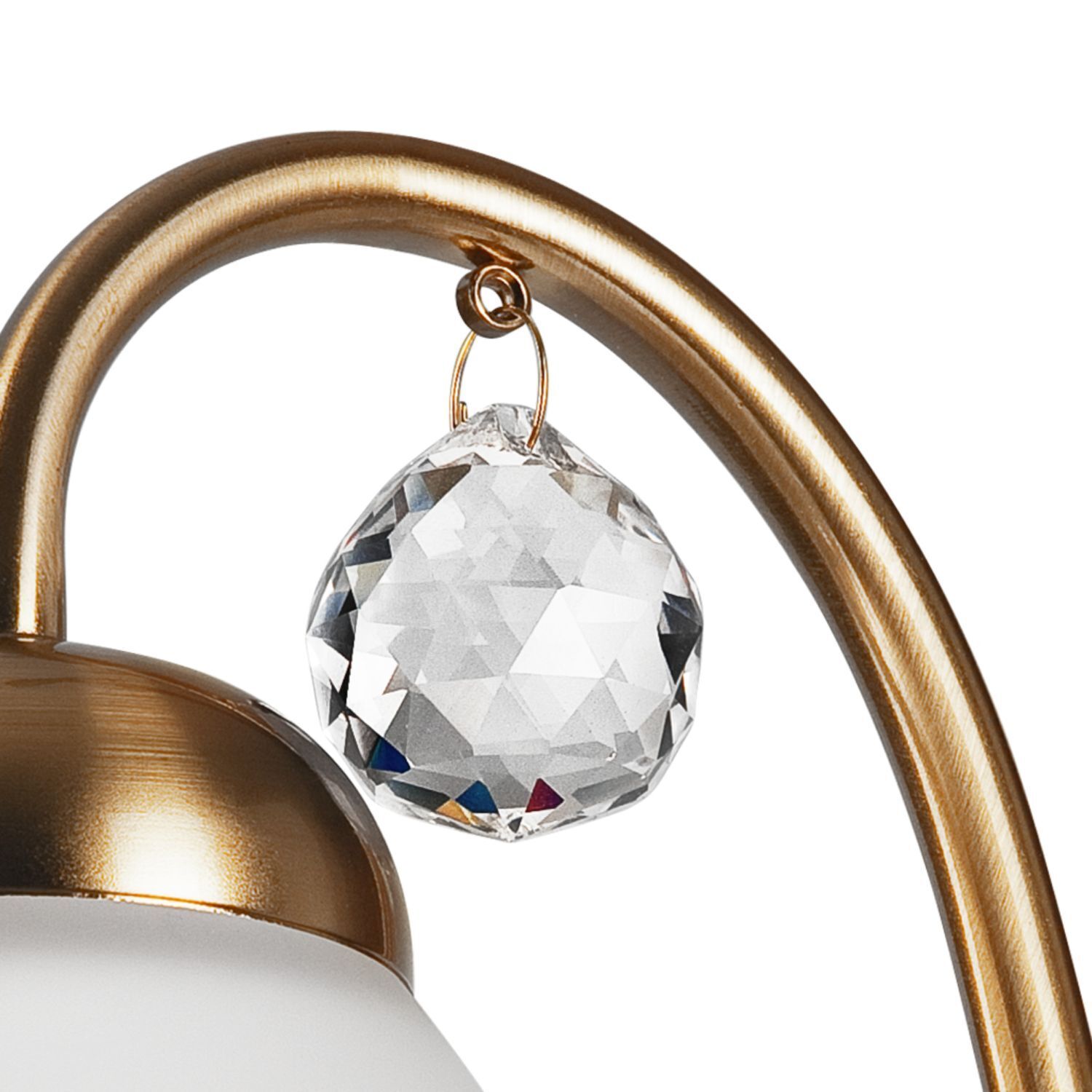 Deckenlampe, Hängefigur, Kristallkugel, Messing, Kugelpendel