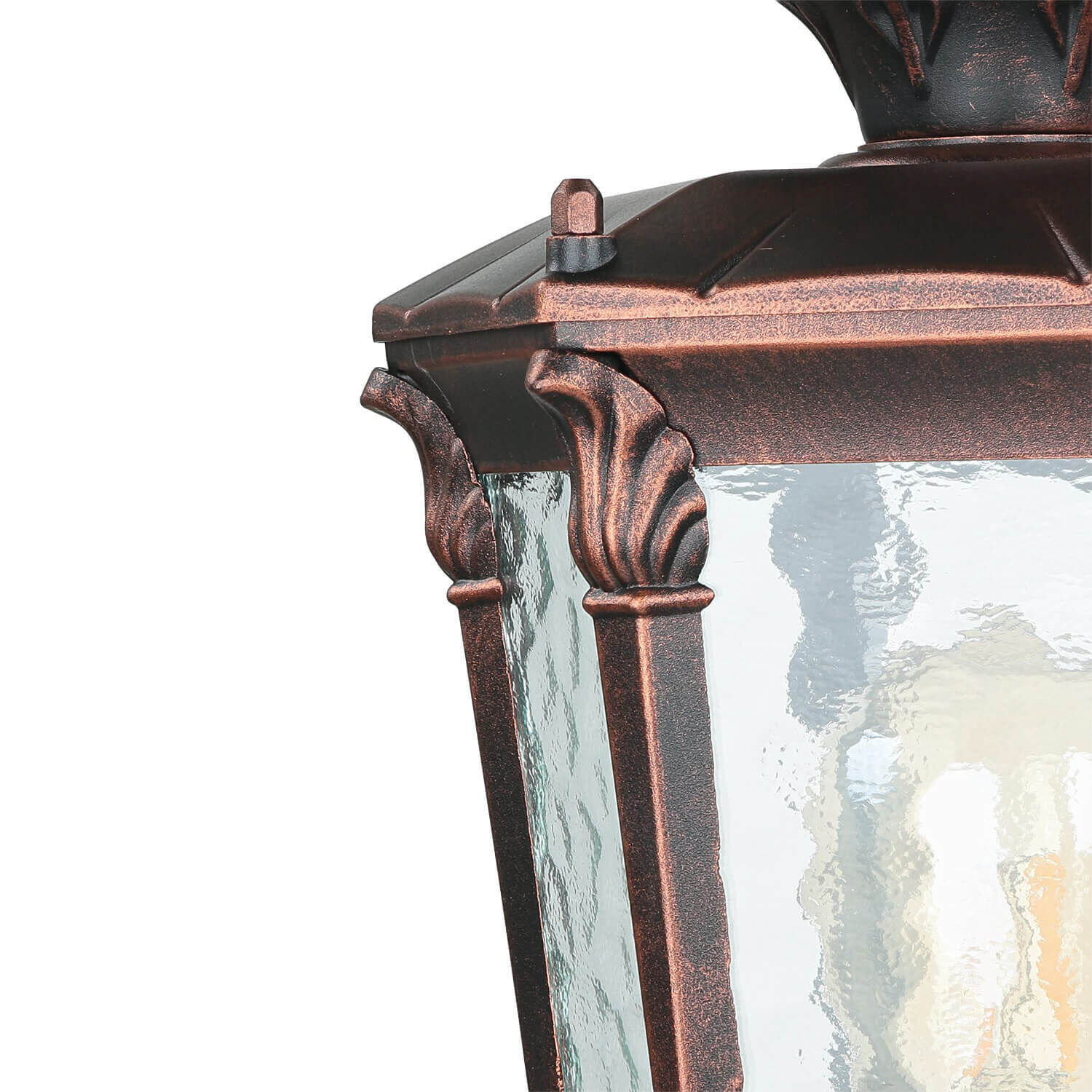 Lampadaire extérieur bronze antique ornement verre E27 AMUR Lampe, Laterne, Lampenschirm