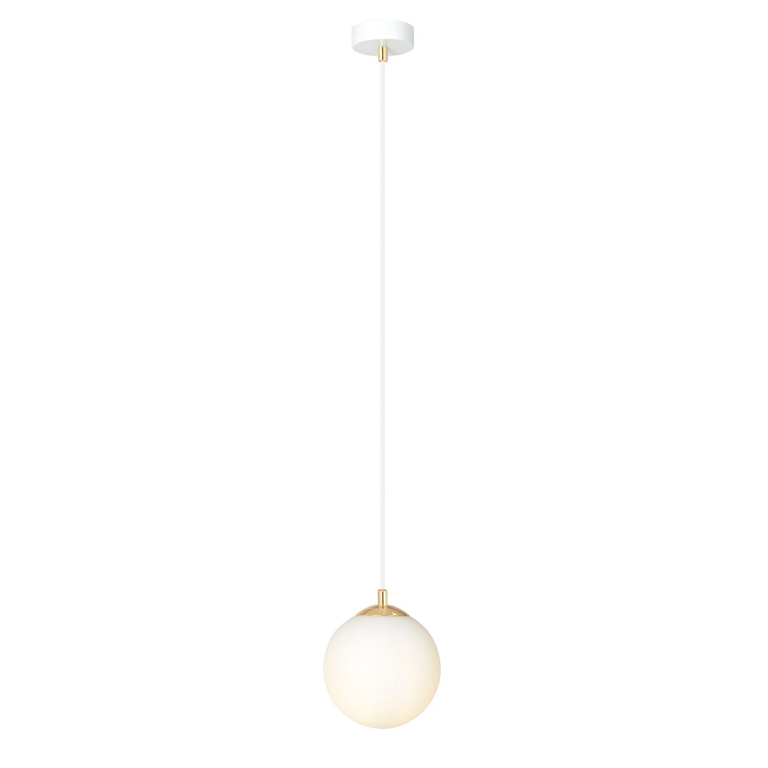 Lampe à suspendre Blanc Or E14 Verre Abat-jour sphérique Ø 14 cm