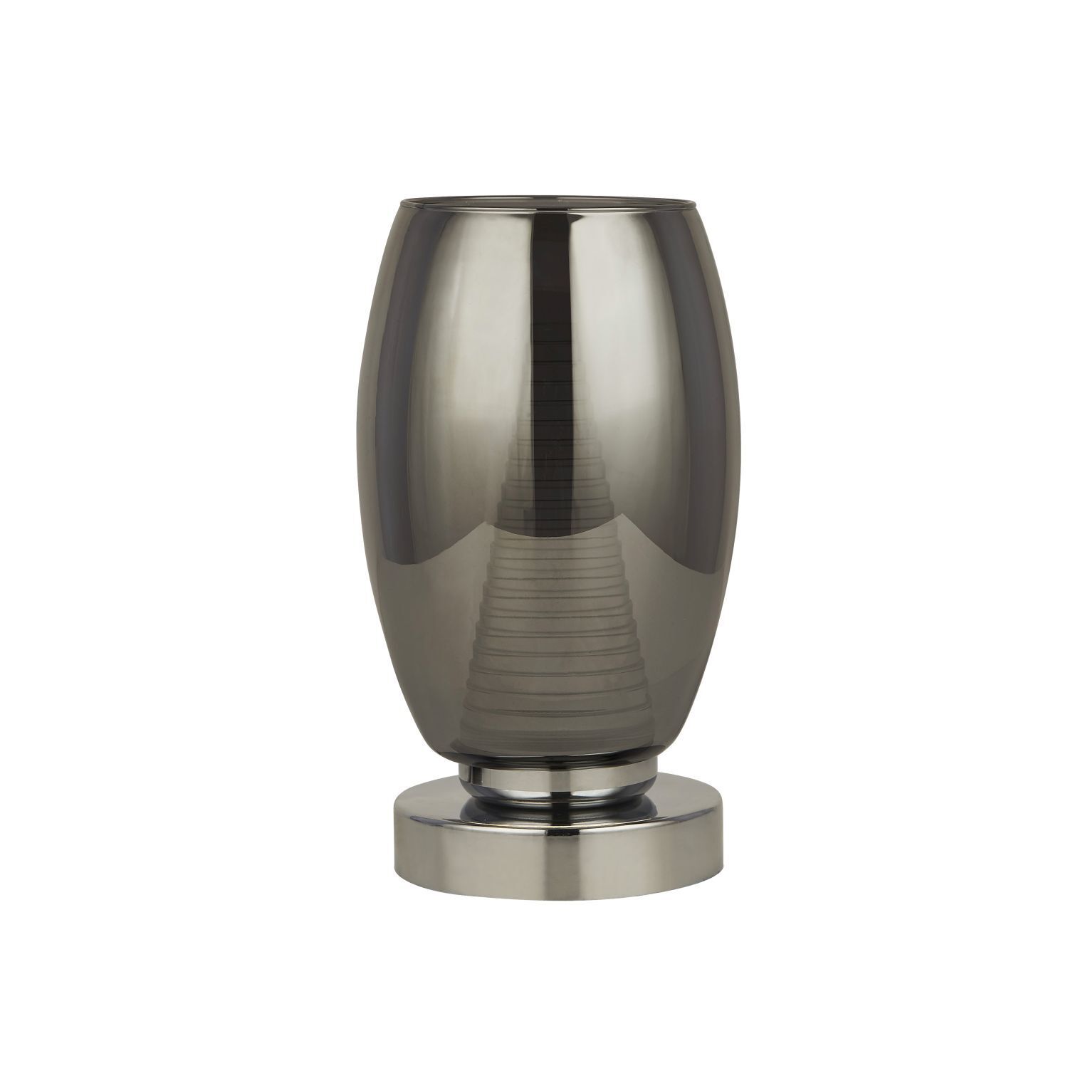 Lampe de table LED verre fumé H : 20,5 cm Ø 11,5 cm 3000 K