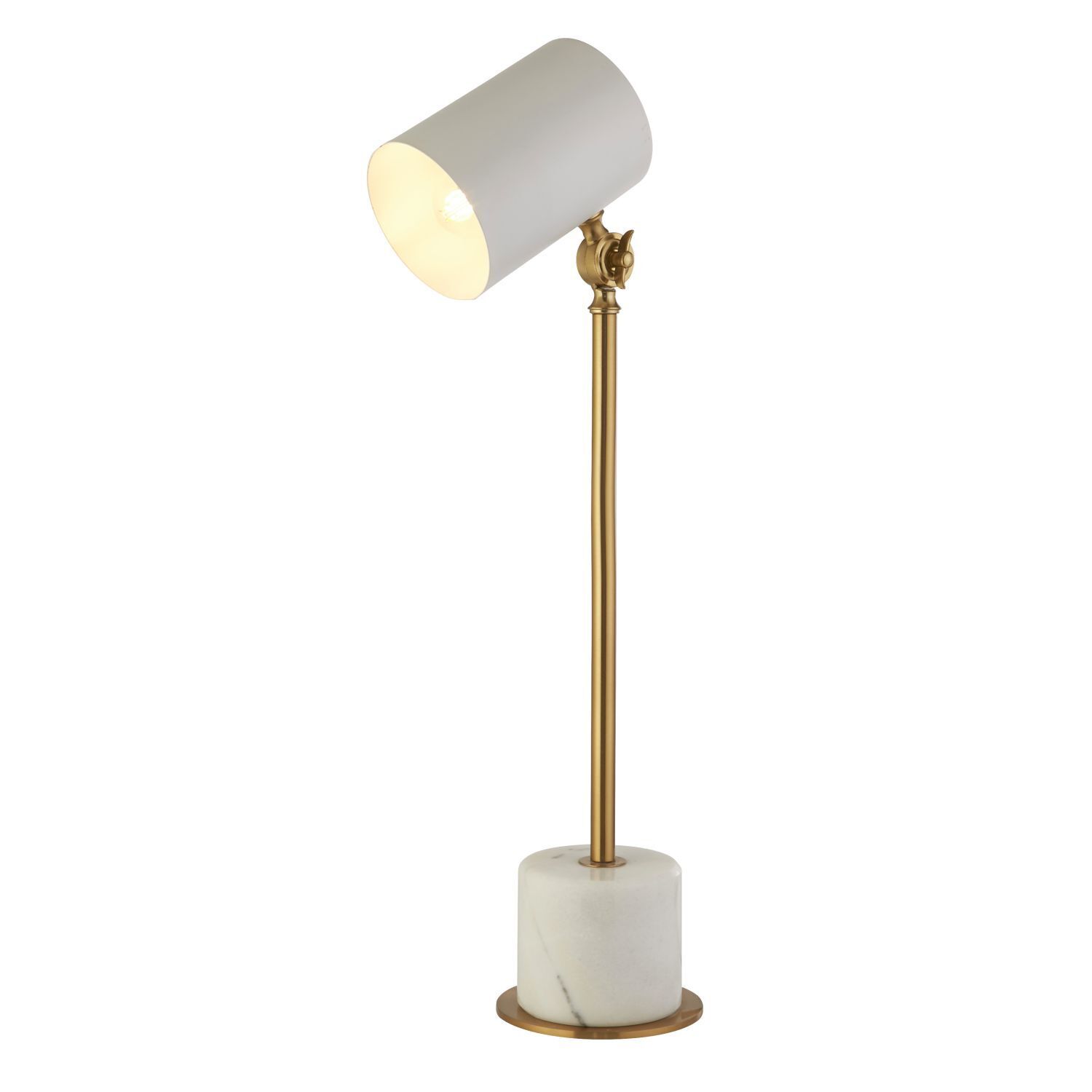 Lampe de bureau blanc laiton E27 51,5-63 cm réglable