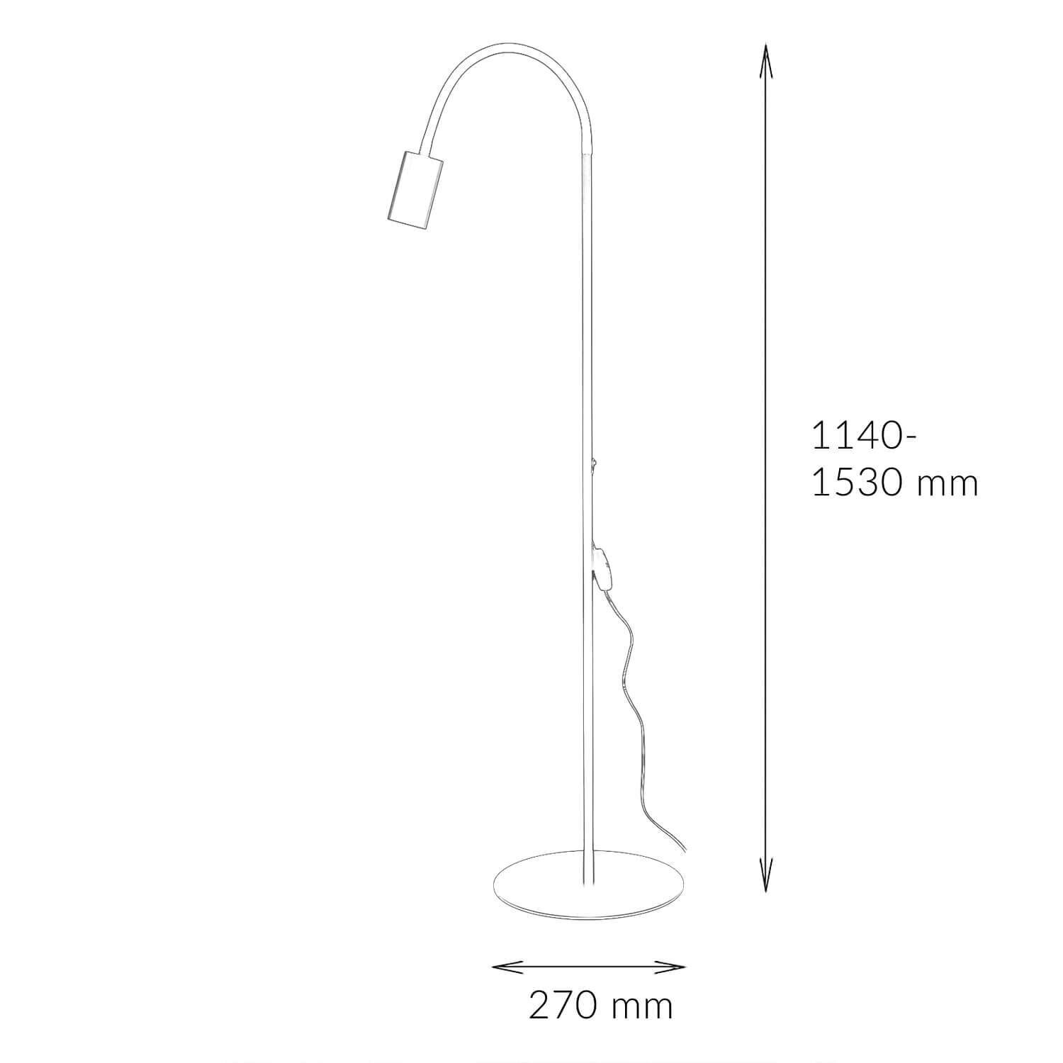 Lampadaire flexible Noir Métal 120cm Canapé