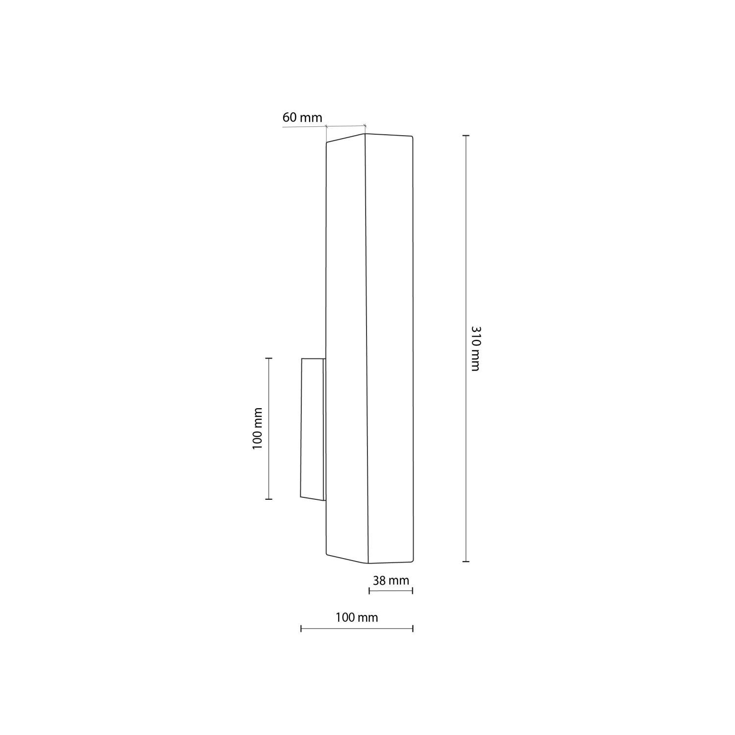 Applique LED bois métal 3000 K H : 31 cm lumière indirecte