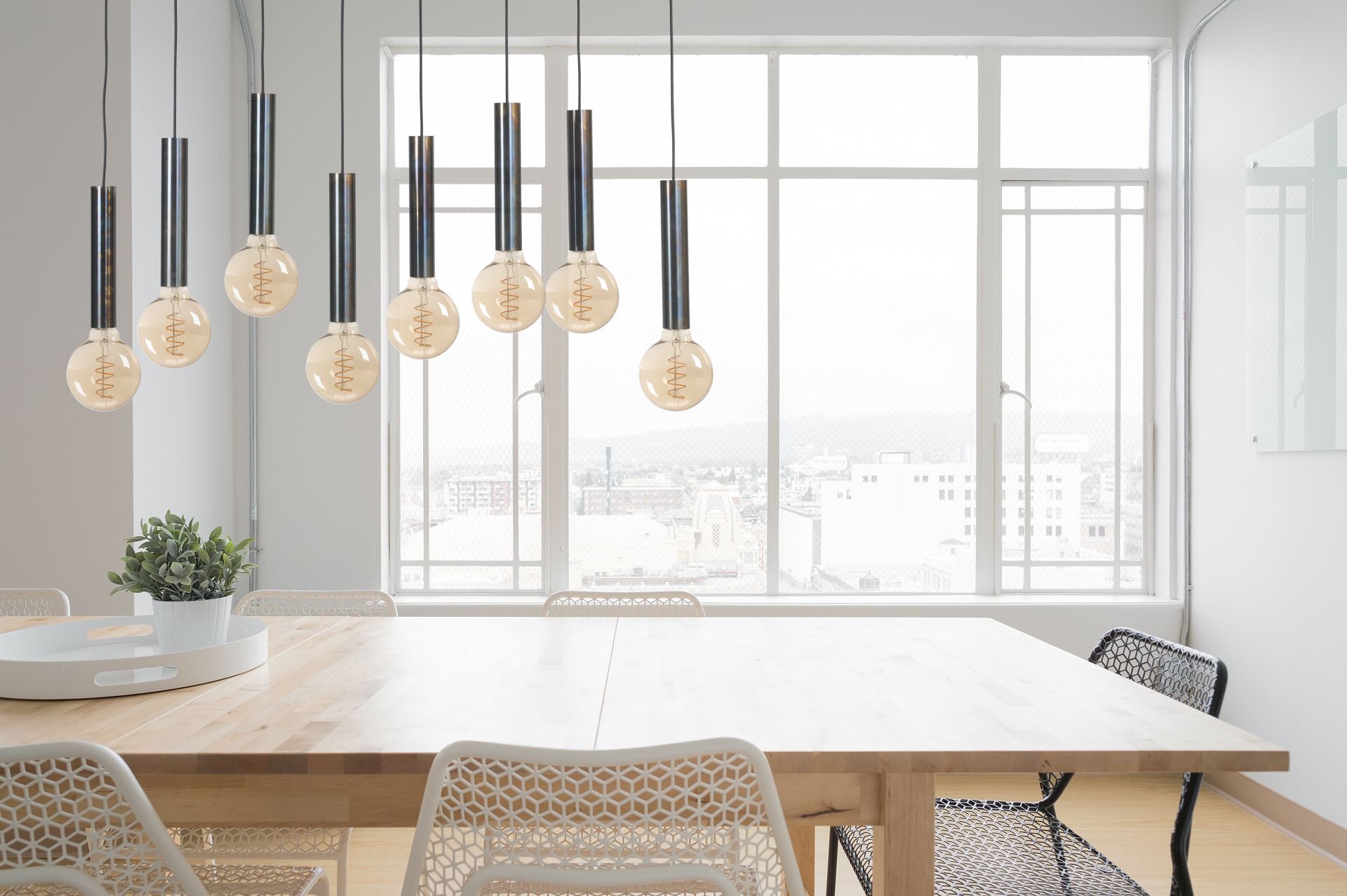 Lampe à suspendre en métal pour E27 noir effet huile table à manger