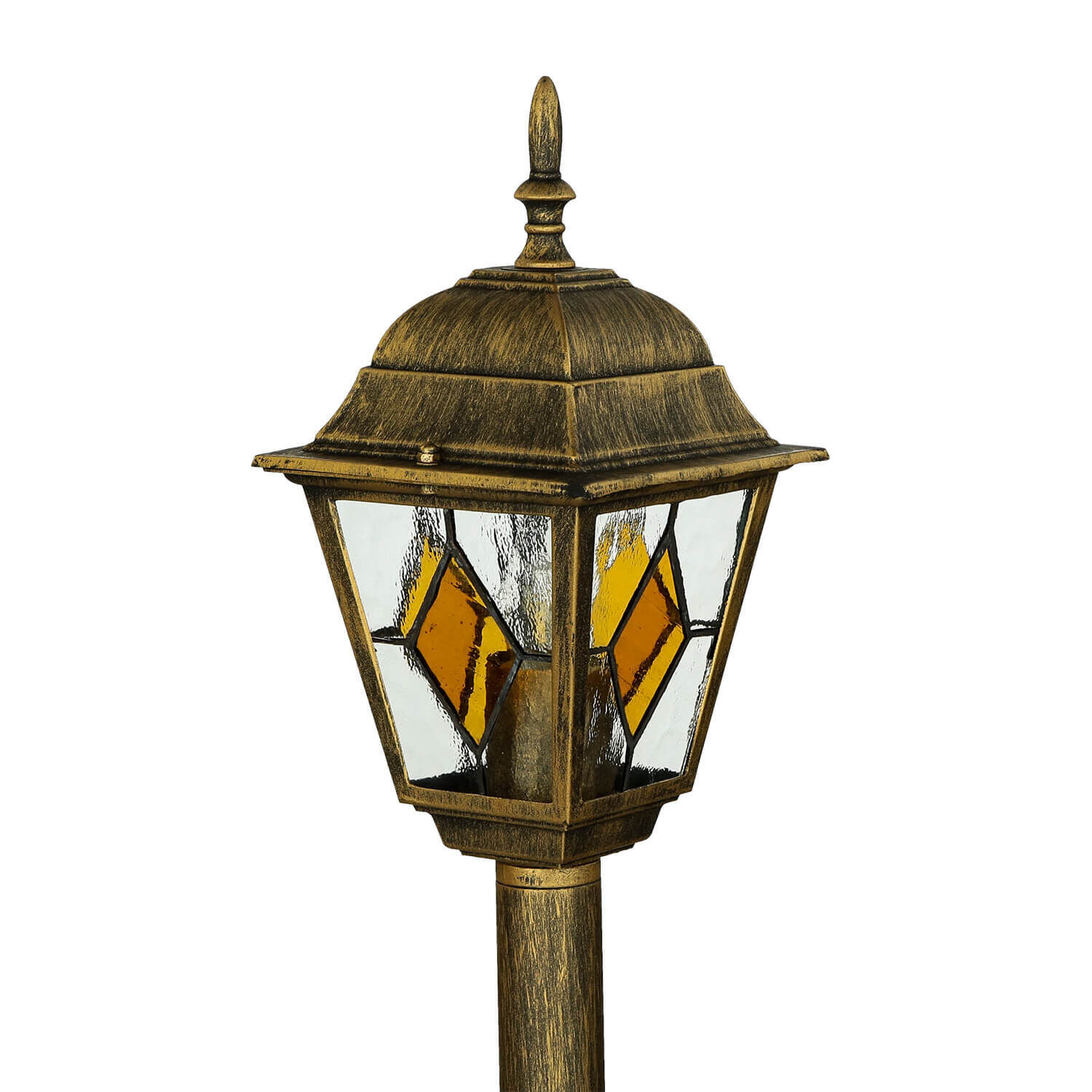 Lampe de chemin antique Monaco avec vitrail