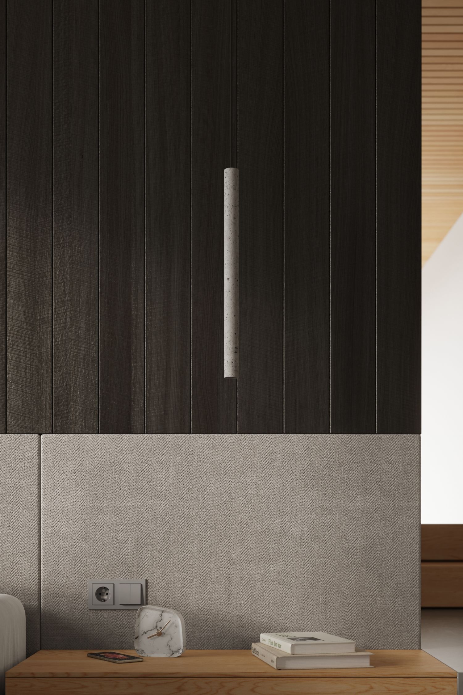 Runde Hängelampe Beton Grau G9 Ø3,5 cm akzentuiert Holzverkleidung, Wandpaneel, Nachttisch, Stehlampe, Dekorationsteine