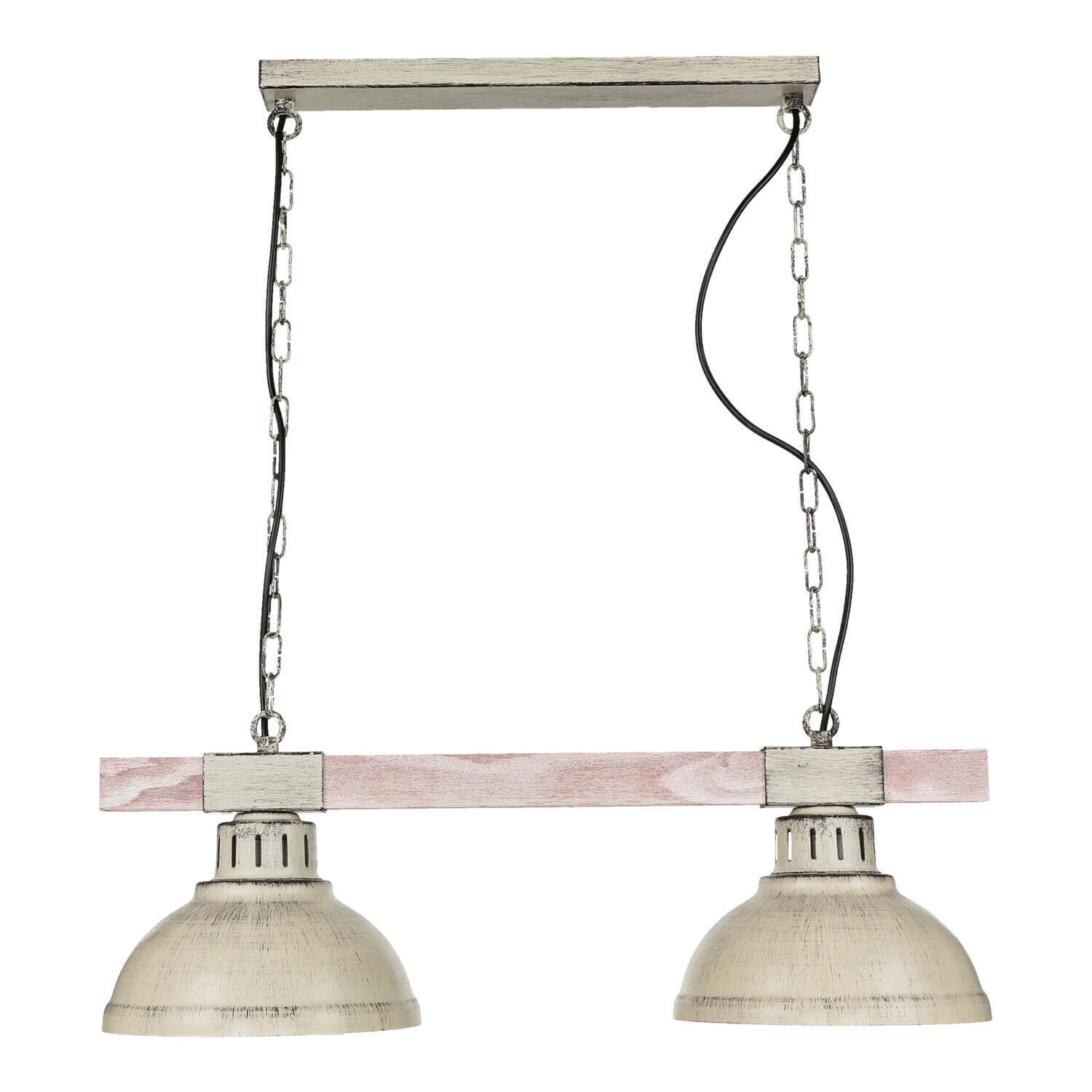 Suspension rustique HAKON Shabby Blanc Bois véritable