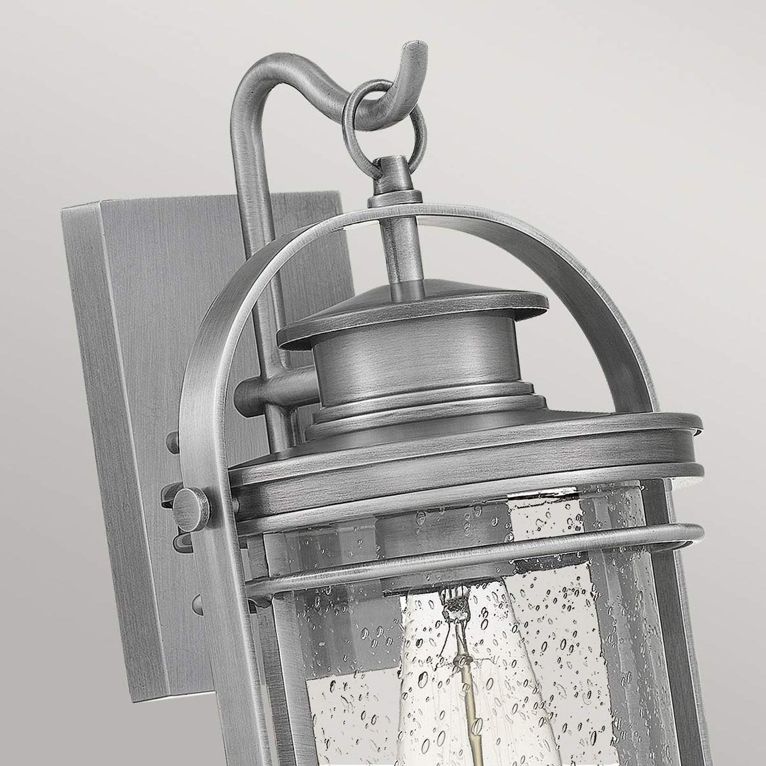 Applique extérieure H : 38,2 cm IP44 E27 Aluminium Verre de pluie