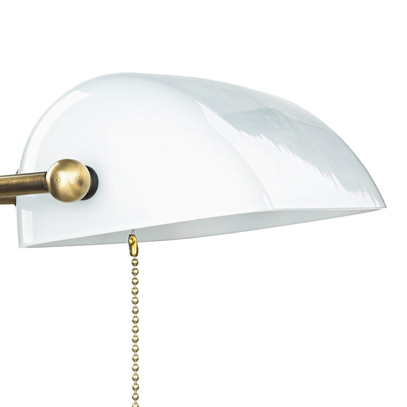 Lampe de banquier design en bronze clair blanc laiton véritable Lampe, Lampenschirm