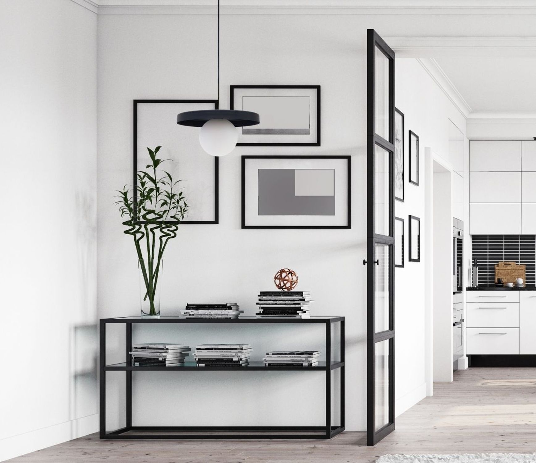 Confortable lampe à suspendre verre métal noir E27 Ø30 cm