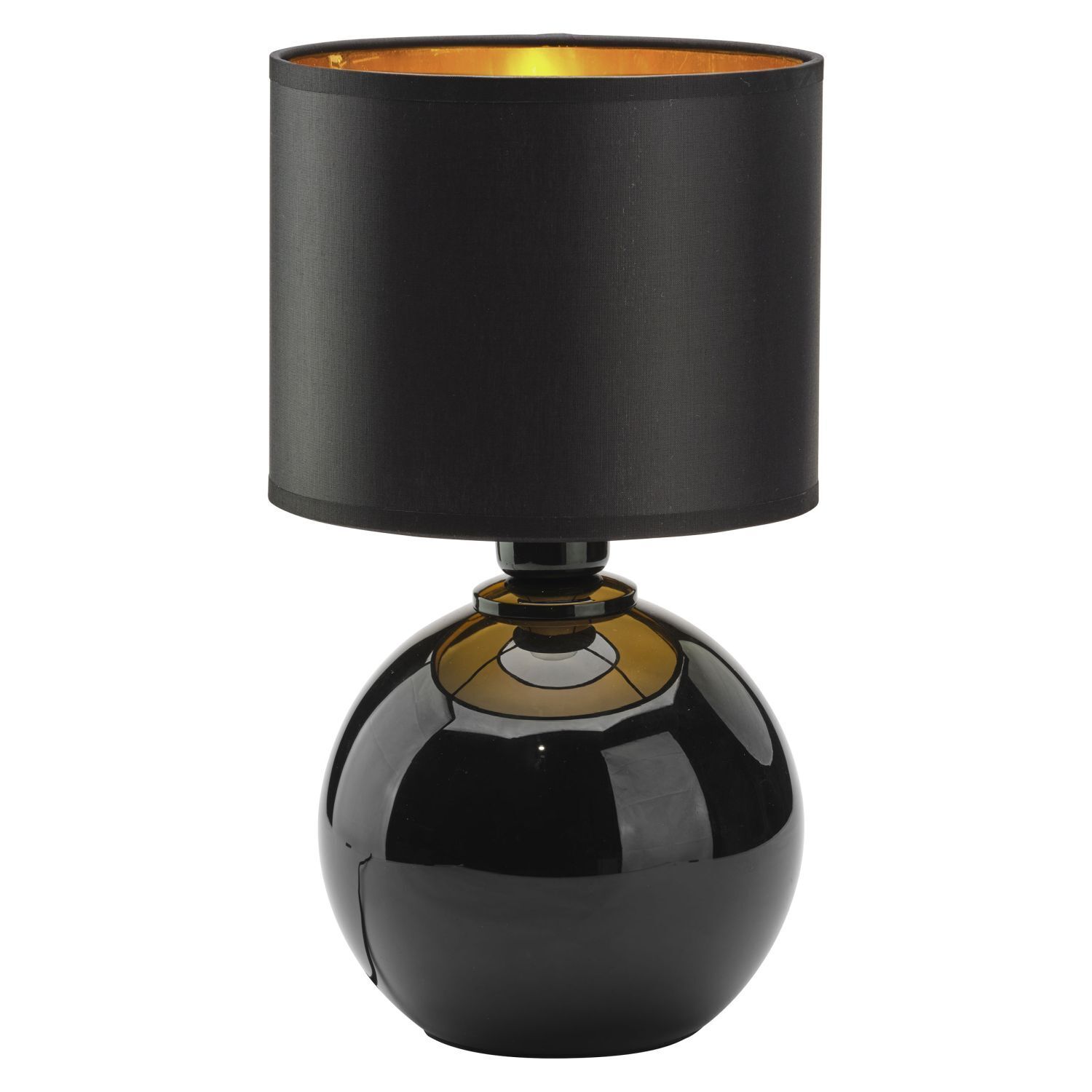 Lampe de chevet moderne noir or E27 36 cm