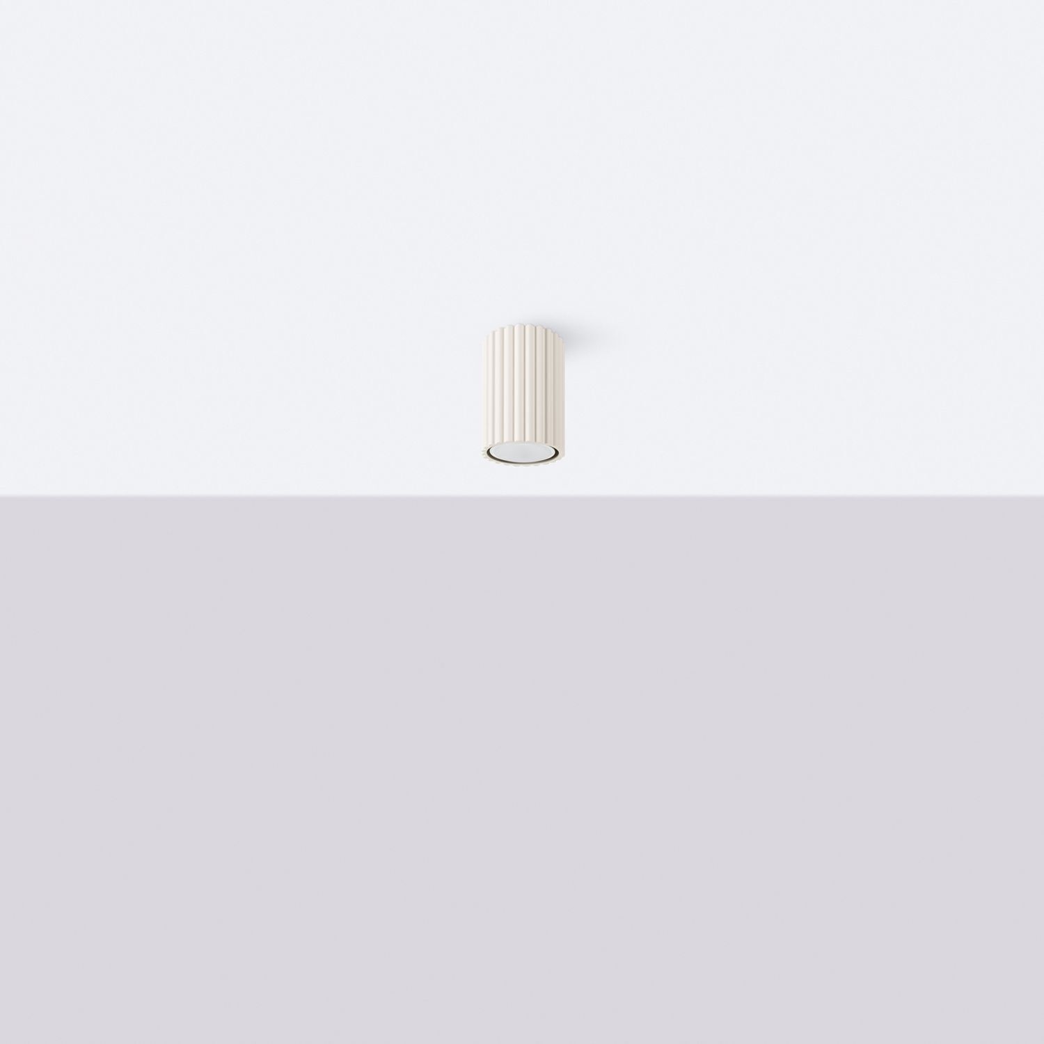 Spot GU10 H: 10 cm Ø 6,5 cm klein Aufputz Aluminium in Creme