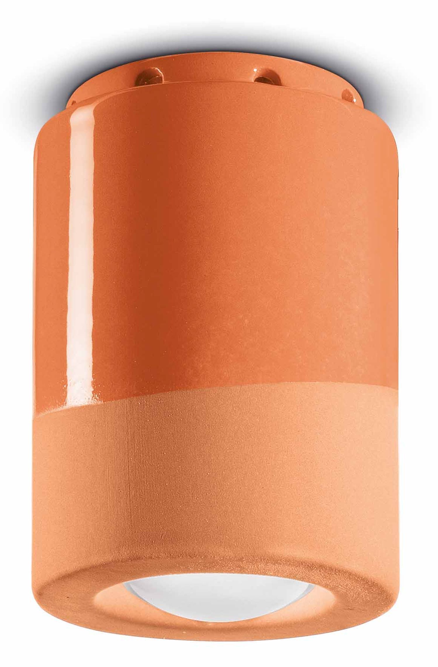 Spot Lampe Plafond Céramique E14 D : 8,5 cm Apparent Orange