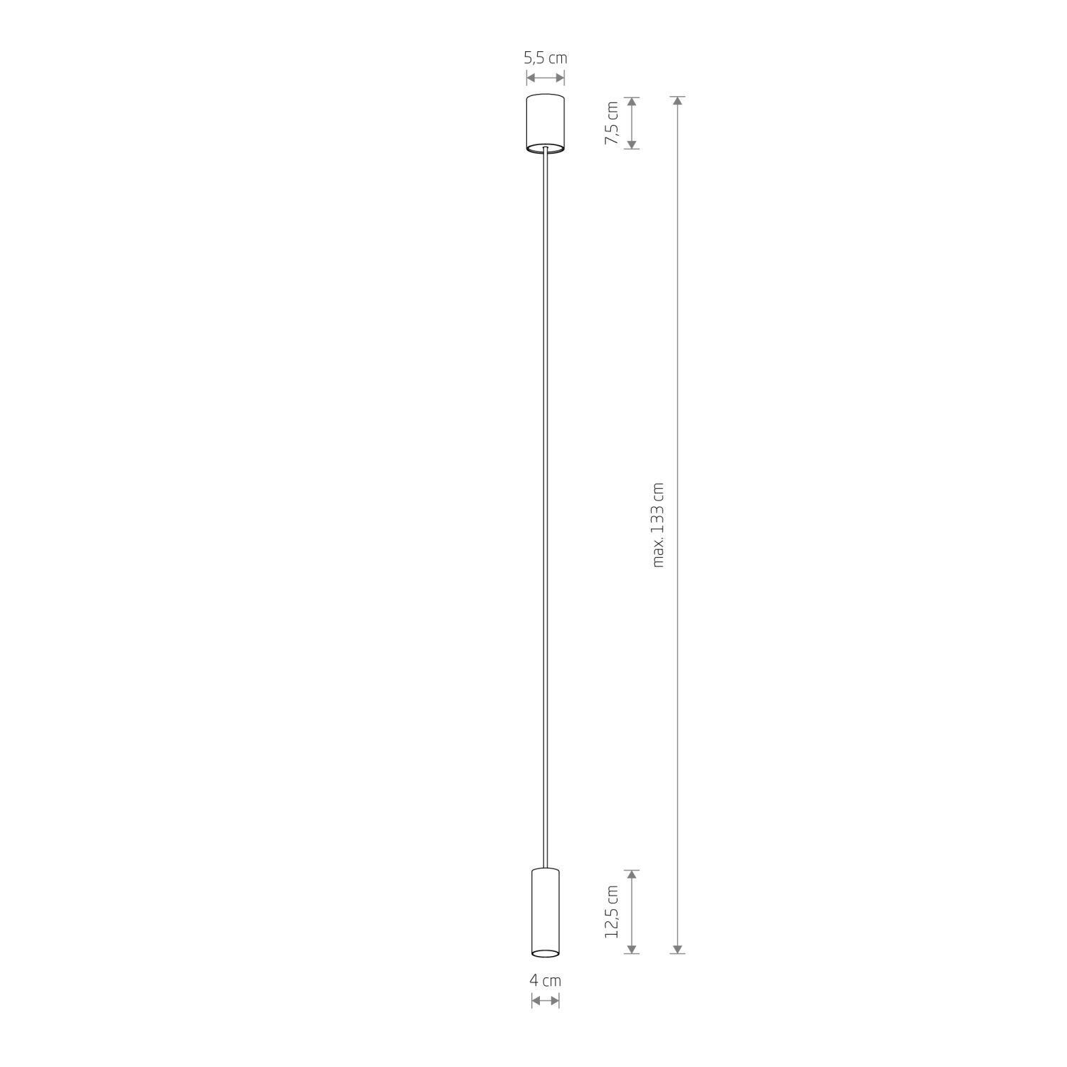 Suspension réglable GU10 R35 Ø 4 cm Gris Métal Moderne